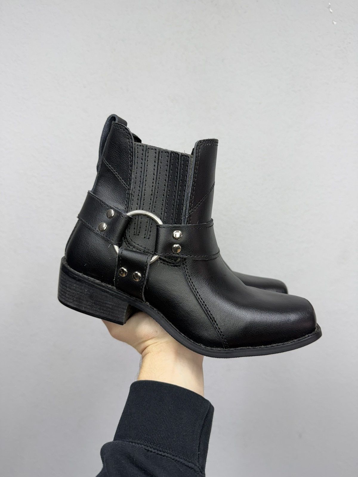 If Six Was Nine Vintage Italian AS 98 Rick Owens Style Leather Cowboy Boots Size US 9 / EU 42 - 8 Thumbnail