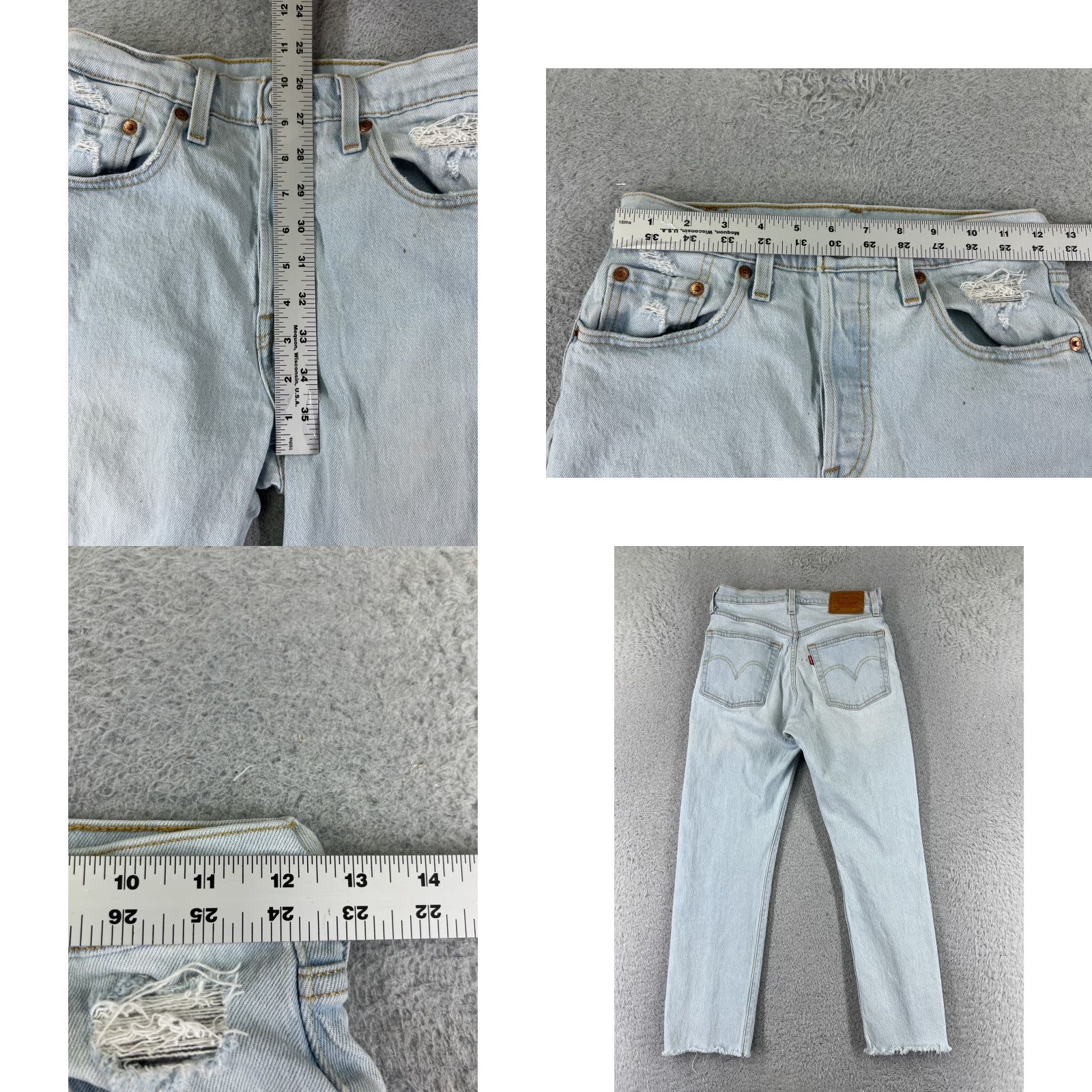 Levi's VINTAGE Levis Jeans 501 XX Blue Denim Slim Regular 25 24x24 Button Fly Men Apparel 5-Pocket Design Jeans Size US 26 / EU 42 - 9 Thumbnail