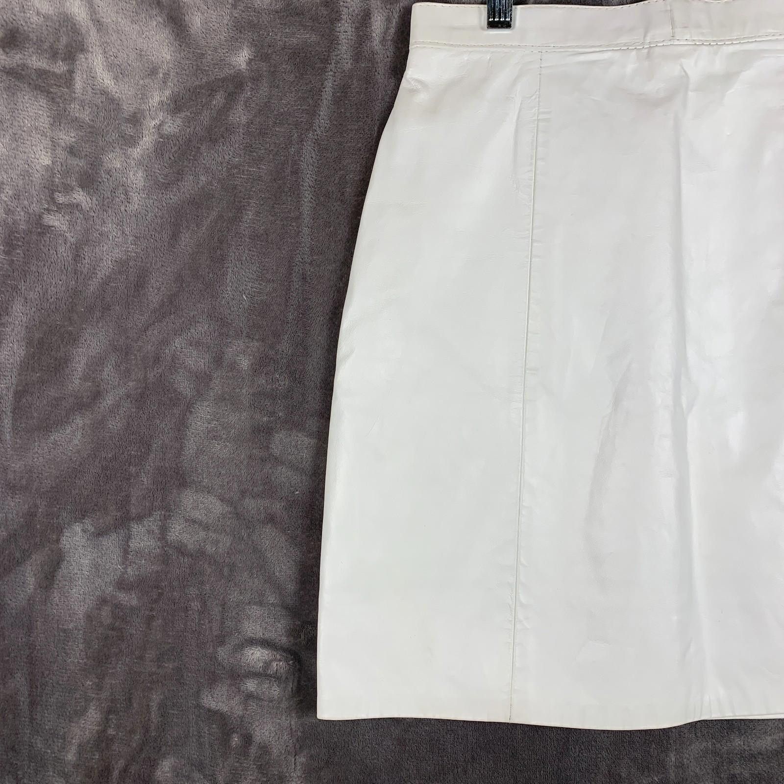 The Unbranded Brand Vintage Womens White Leather Pencil Skirt Waist:24" (353) Size 26" / US 2 / IT 38 - 3 Thumbnail