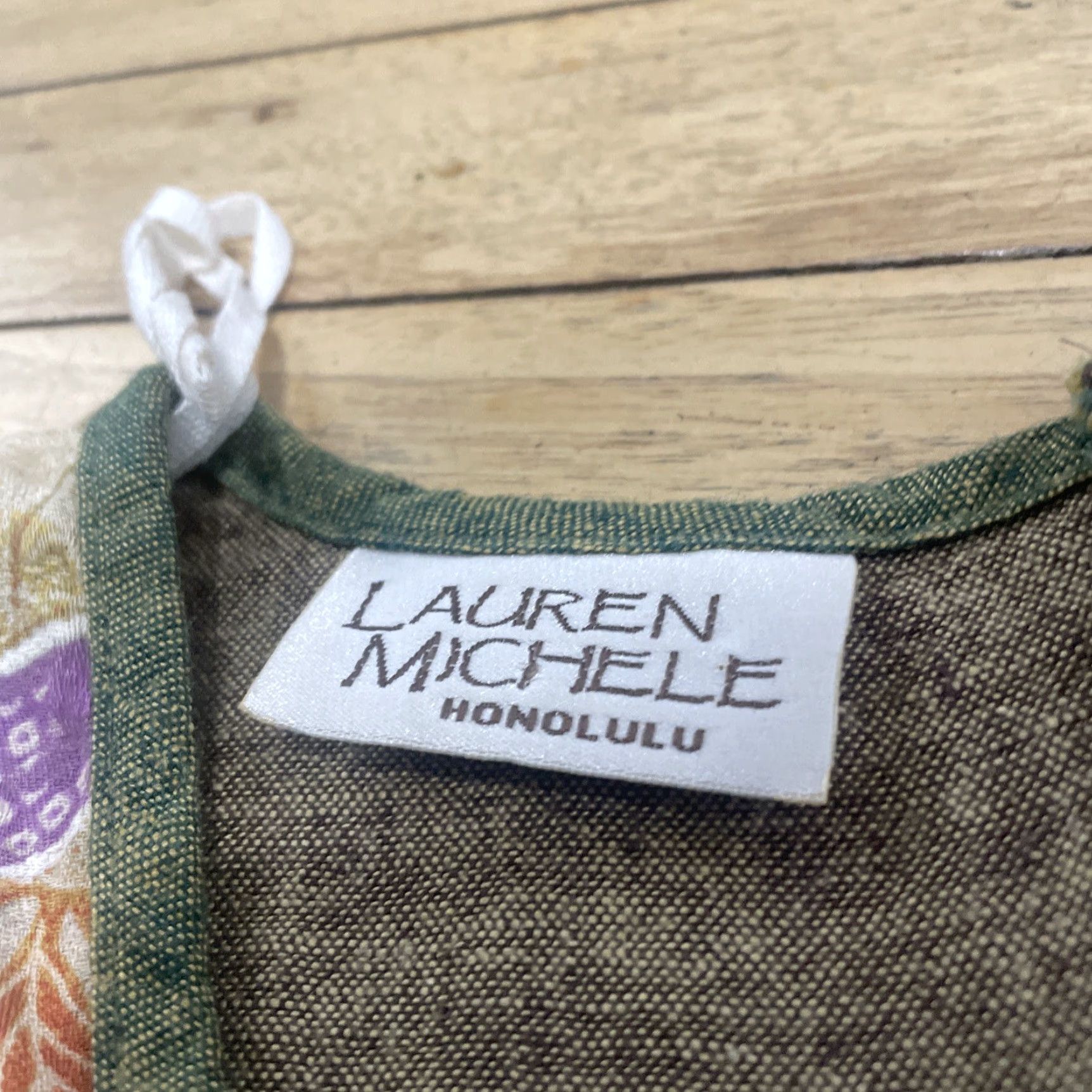 Vintage VINTAGE Lauren Michelle Hawaiian Maxi Dress Women M Linen Brown Abstract Lagen Size M / US 6-8 / IT 42-44 - 7 Thumbnail