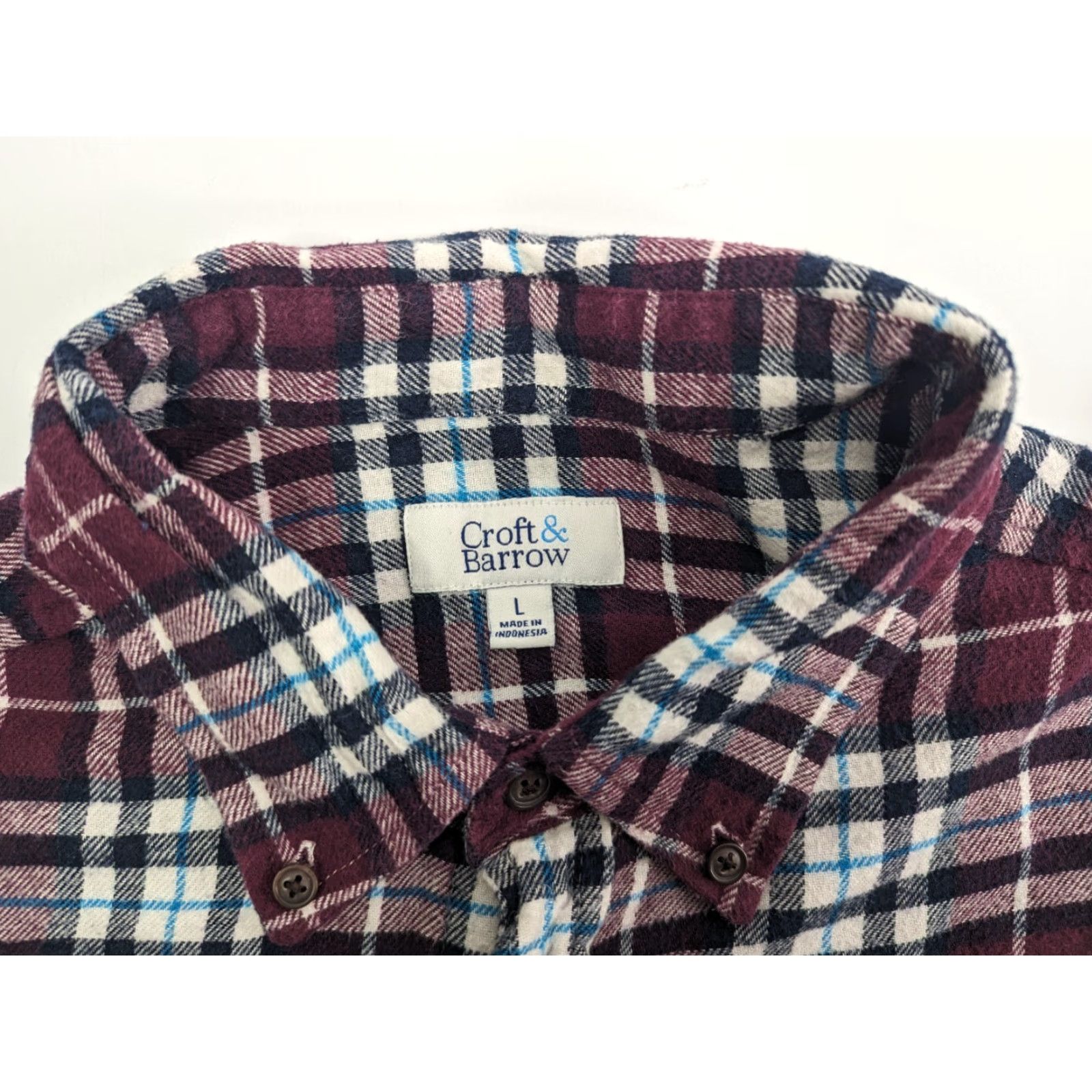 Croft & Barrow Croft & Barrow Men’s Shirt Burgundy Plaid Flannel Cotton Long Sleeve Button-Up Size L Size US L / EU 52-54 / 3 - 6 Thumbnail