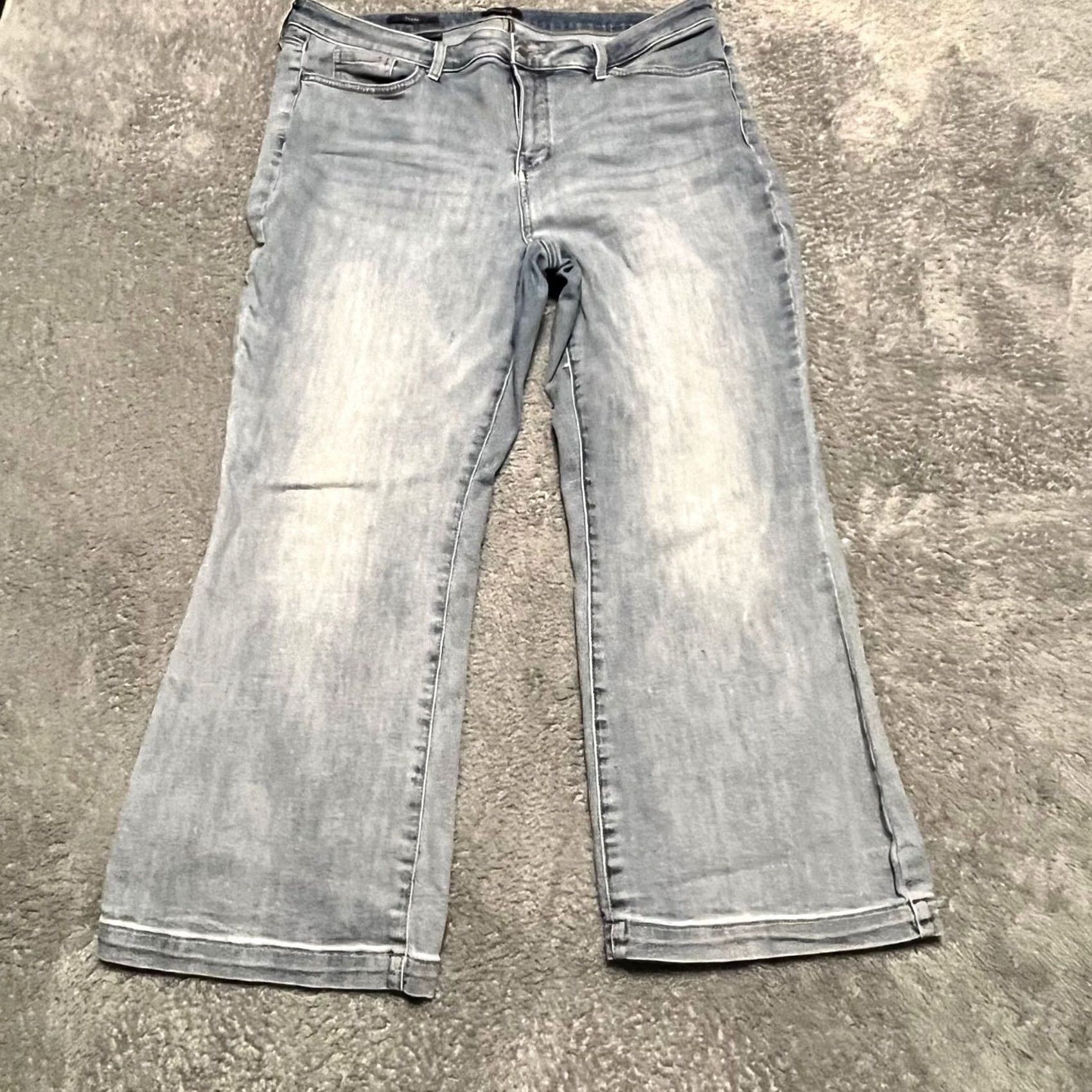 NYDJ NYDJ Relaxed Flare Cropped Jeans Womens 16 High Rise Wide Leg Pants Blue 16 Regular Flared Women Size 38" / US 16 / IT 52 - 2 Thumbnail