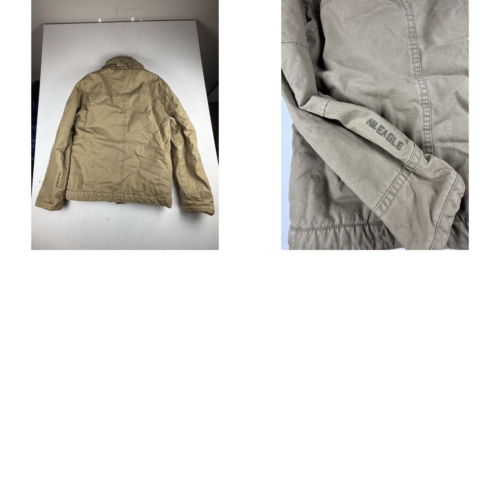 American Eagle Outfitters VINTAGE American Eagle Outfitters Coat Jacket Mens S Beige Faux Fur Collar Full Zip Canvas Military Jacket Short Winter New title: Size US S / EU 44-46 / 1 - 8 Thumbnail
