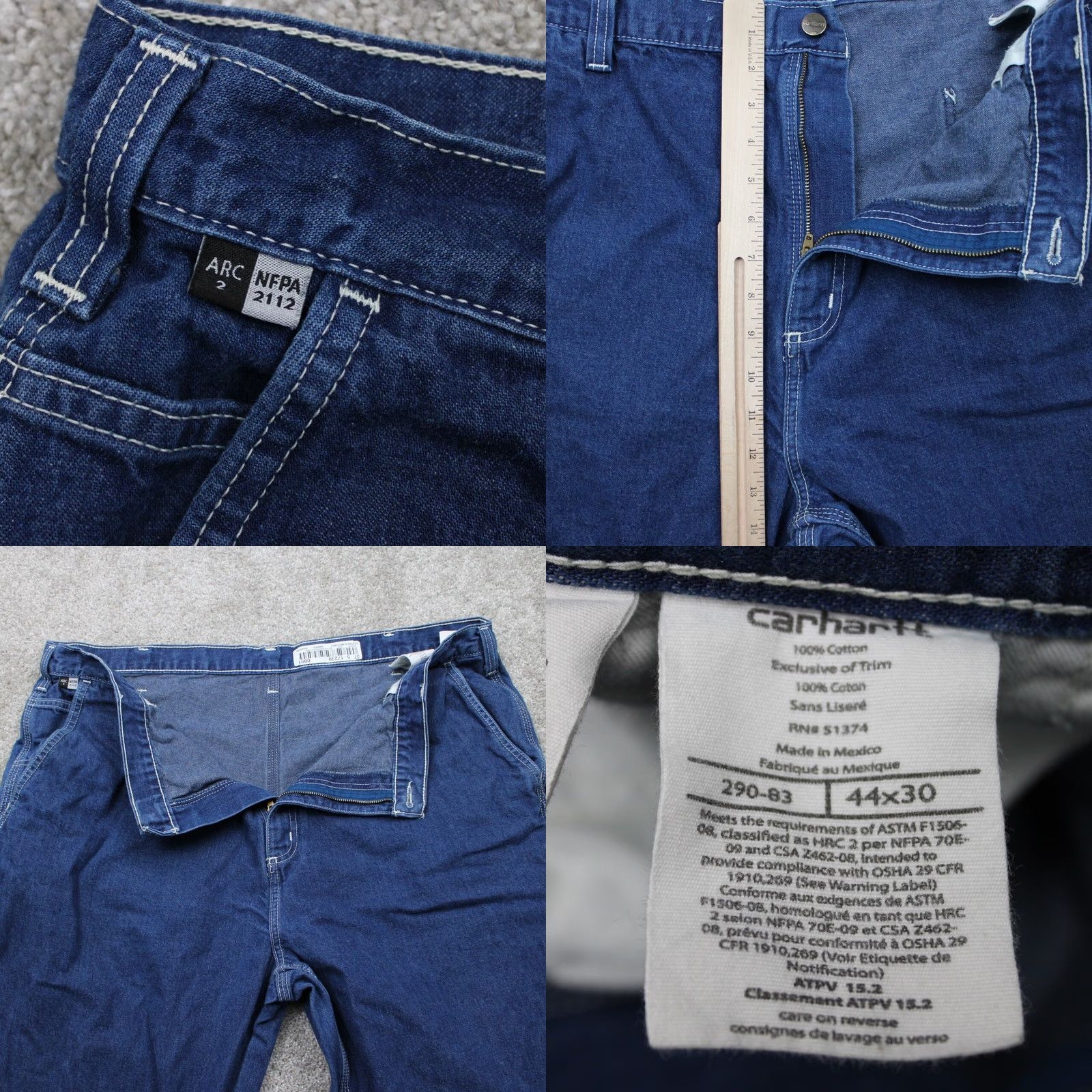 Carhartt Carhartt FR Jeans Mens 44x30 Blue Relaxed Fit Denim Jeans Size US 44 / EU 60 - 8 Thumbnail