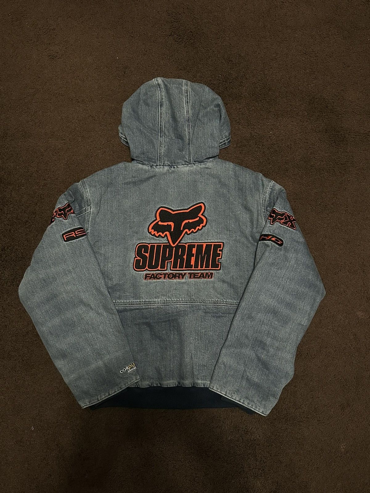 Fox Racing × Supreme Supreme Fox Racing Hooded Work Jacket Denim (Size Small) Size US S / EU 44-46 / 1 - 2 Thumbnail