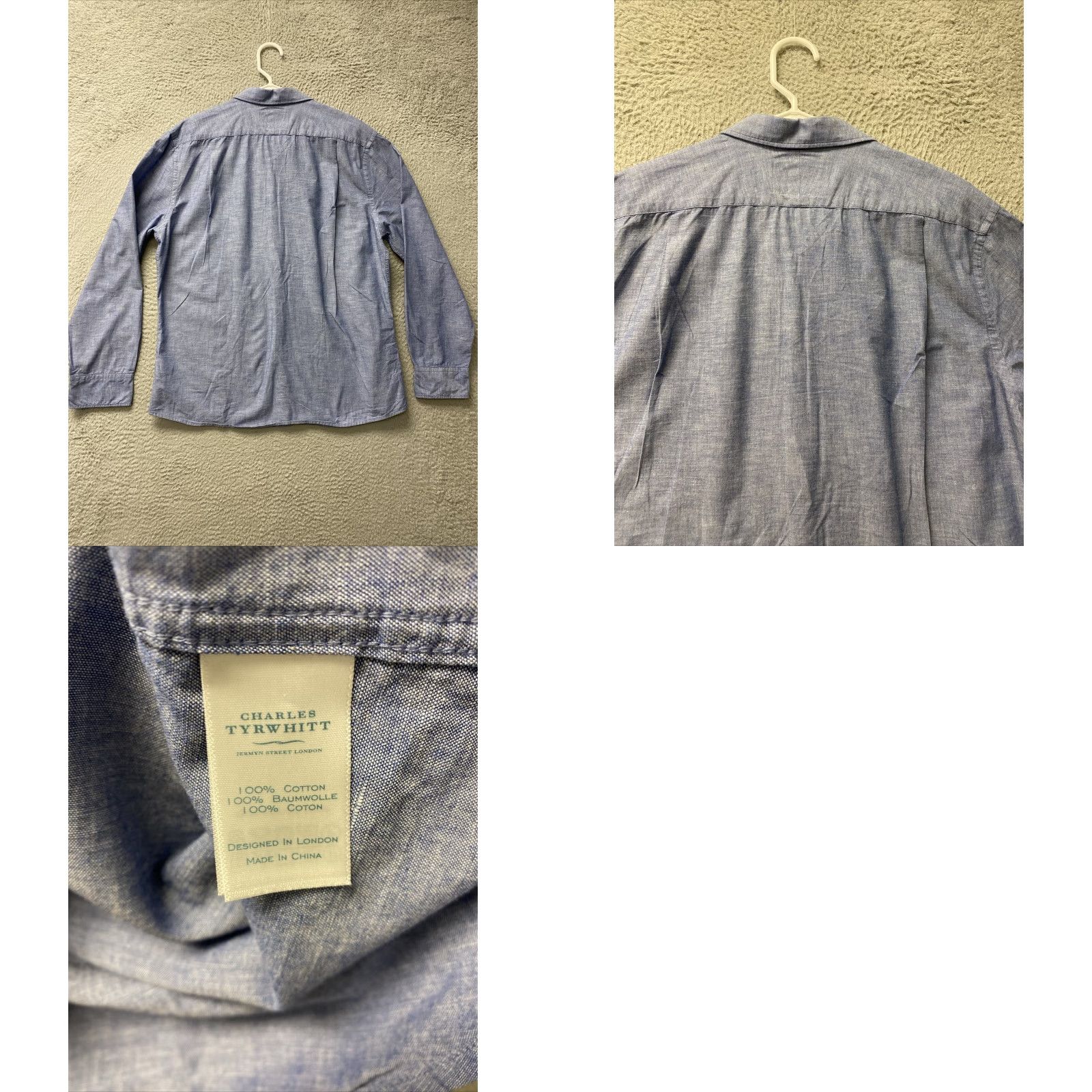 Charles Tyrwhitt Charles Tyrwhitt Casual Shirt Mens Size L Blue Slim Fit Long Sleeve Button-Up Woven Classic Size US L / EU 52-54 / 3 - 8 Thumbnail