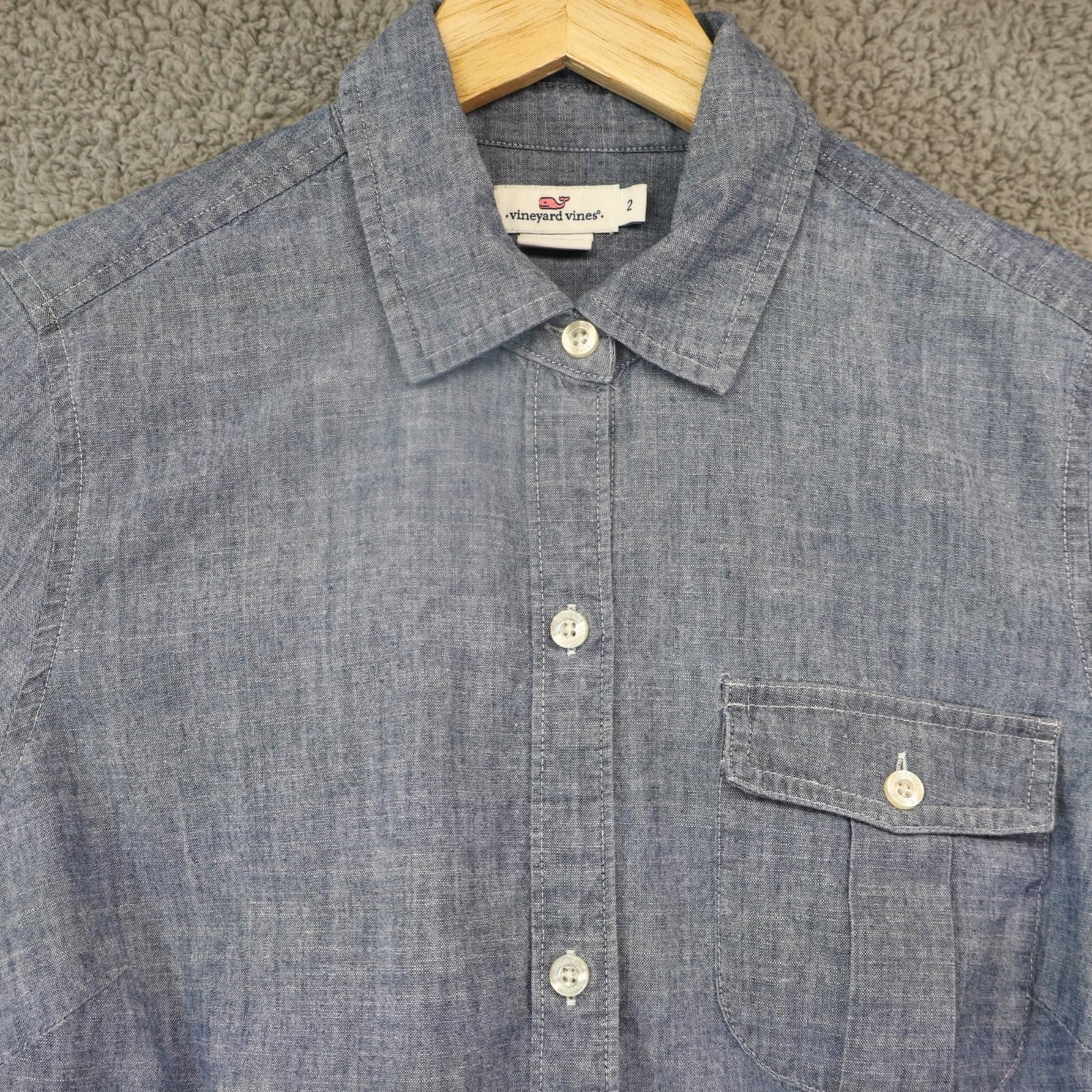 Vineyard Vines Vineyard Vines Shirt Chambray Button Up Womens Size 2 Blue Size XS / US 0-2 / IT 36-38 - 2 Thumbnail