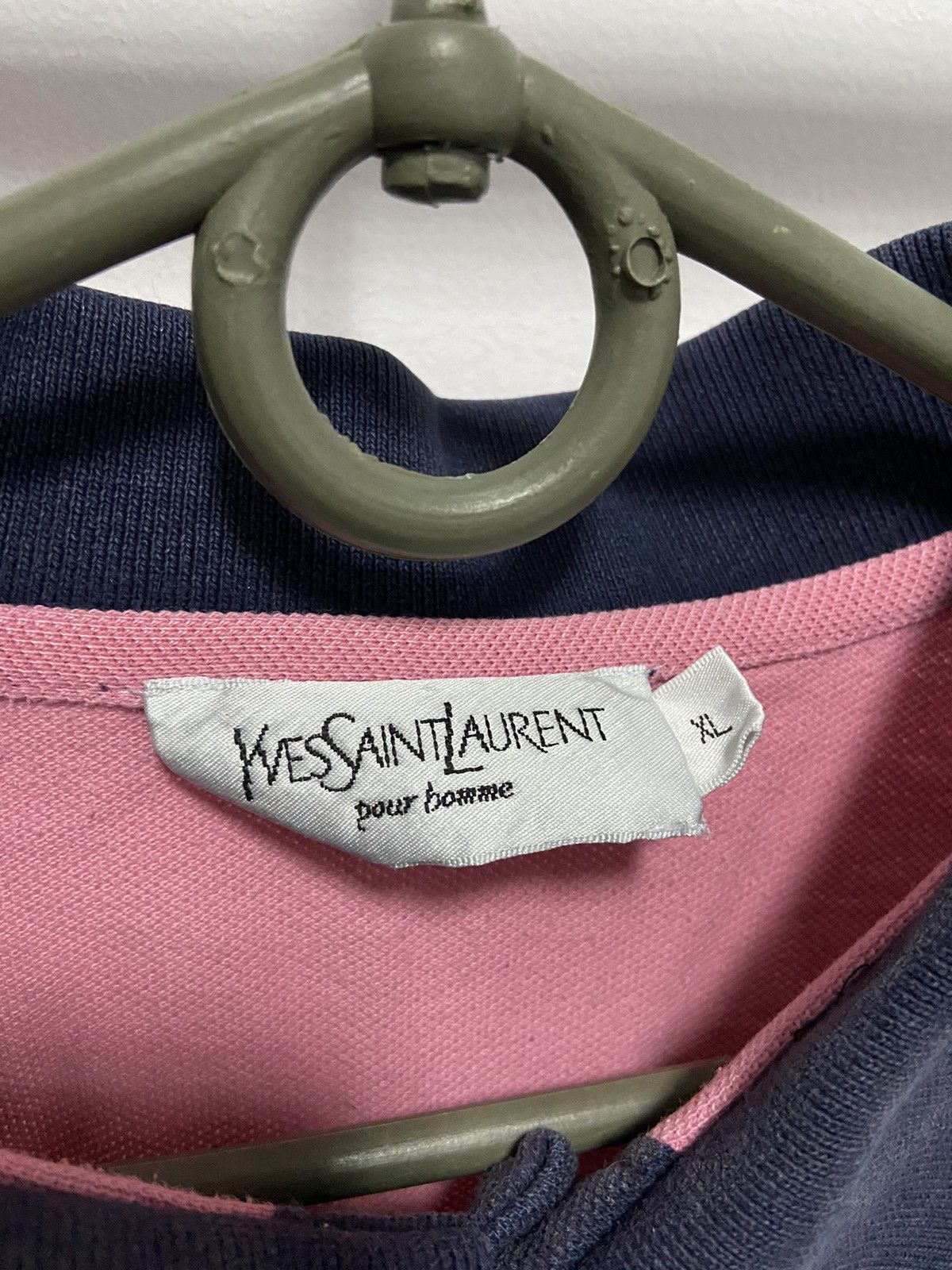 Vintage × Yves Saint Laurent Yves Saint Laurent Vintage polo stripes big logo t shirt Size US XL / EU 56 / 4 - 5 Thumbnail
