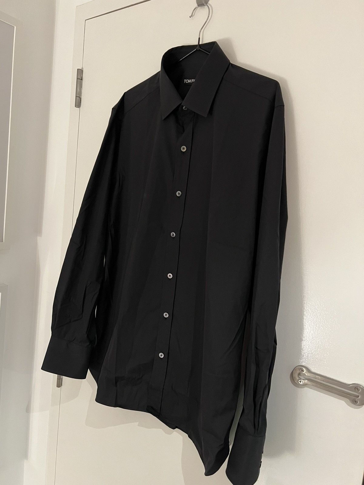 Tom Ford TOM FORD Black Dress Shirt Size 17 43 Long Sleeves Cotton Size US L / EU 52-54 / 3 - 2 Thumbnail