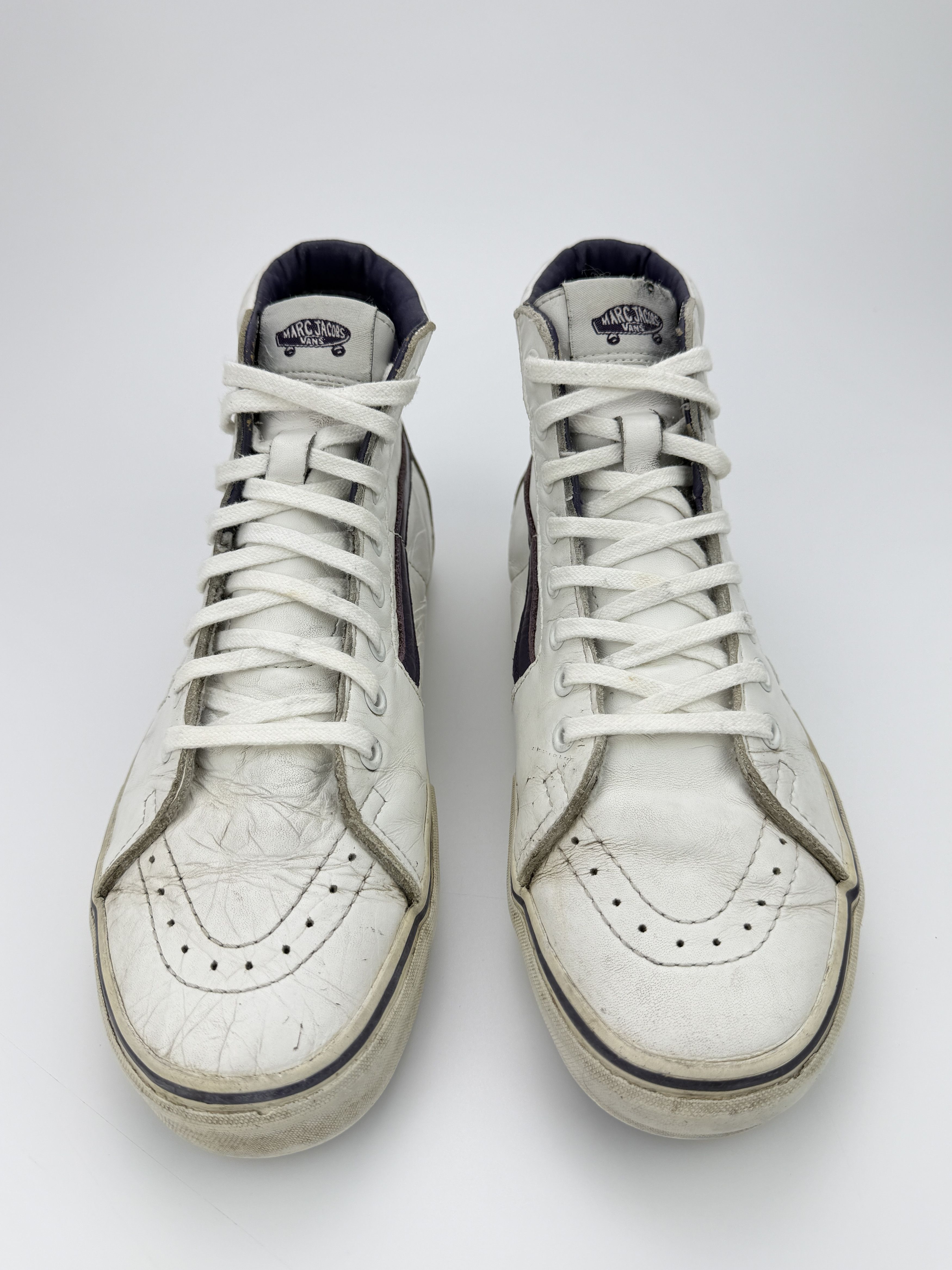 Marc Jacobs × Vans Vans Marc Jacobs White Leather Mid Sneakers Shoes Size US 9 / EU 42 - 9 Thumbnail