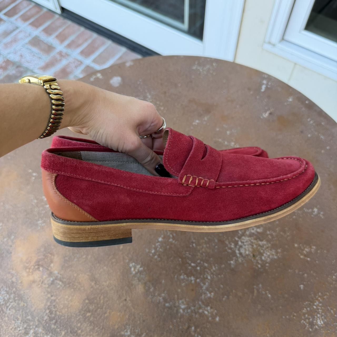 Aldo Men’s Aldo red suede Cynfran Penny Loafer sz 8 / worn once Size US 8 / EU 41 - 3 Thumbnail