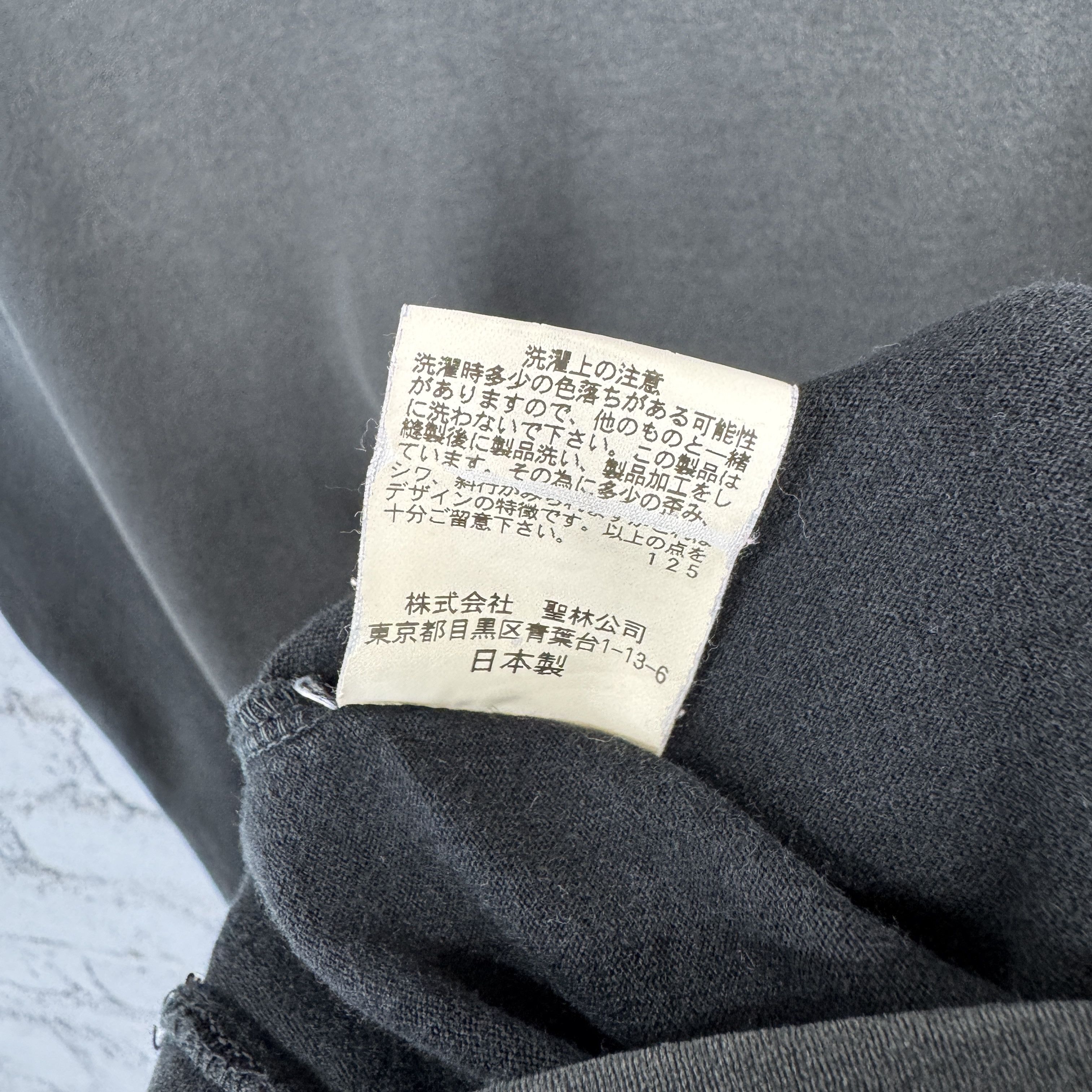 Blue Blue Japan V Neck Plain Sunfaded Tshirt Made In Japan