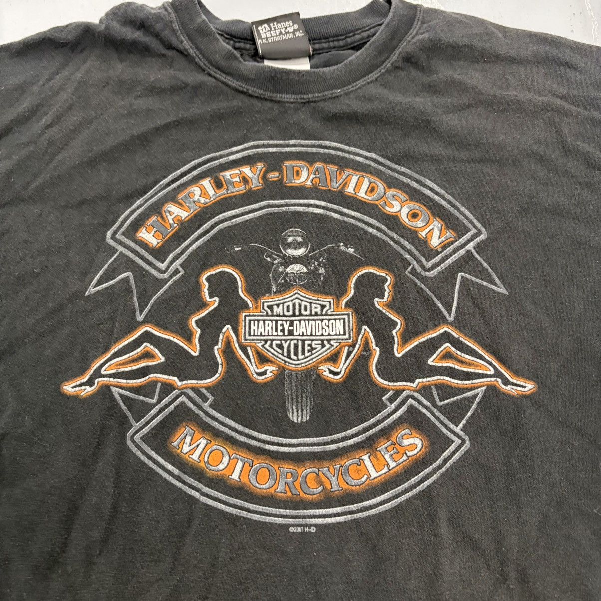 Harley Davidson Vintage Y2k Harley Davidson Black Motorcycle Grunge T-Shirt Size US XL / EU 56 / 4 - 2 Thumbnail