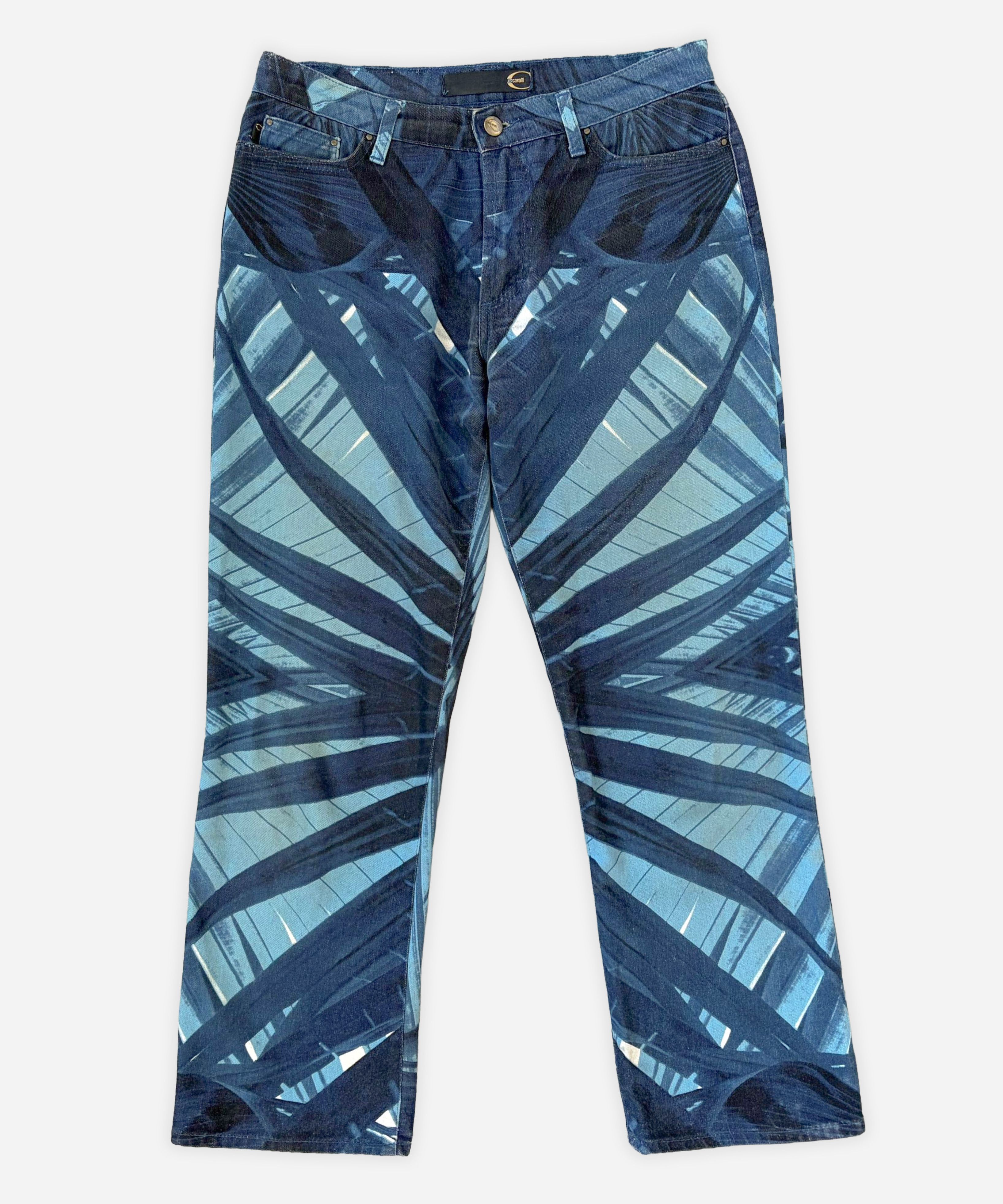 Roberto Cavalli Roberto Cavalli Jeans Cropped Print Denim Blue Navy 90s Size 30" / US 8 / IT 44 - 1 Thumbnail