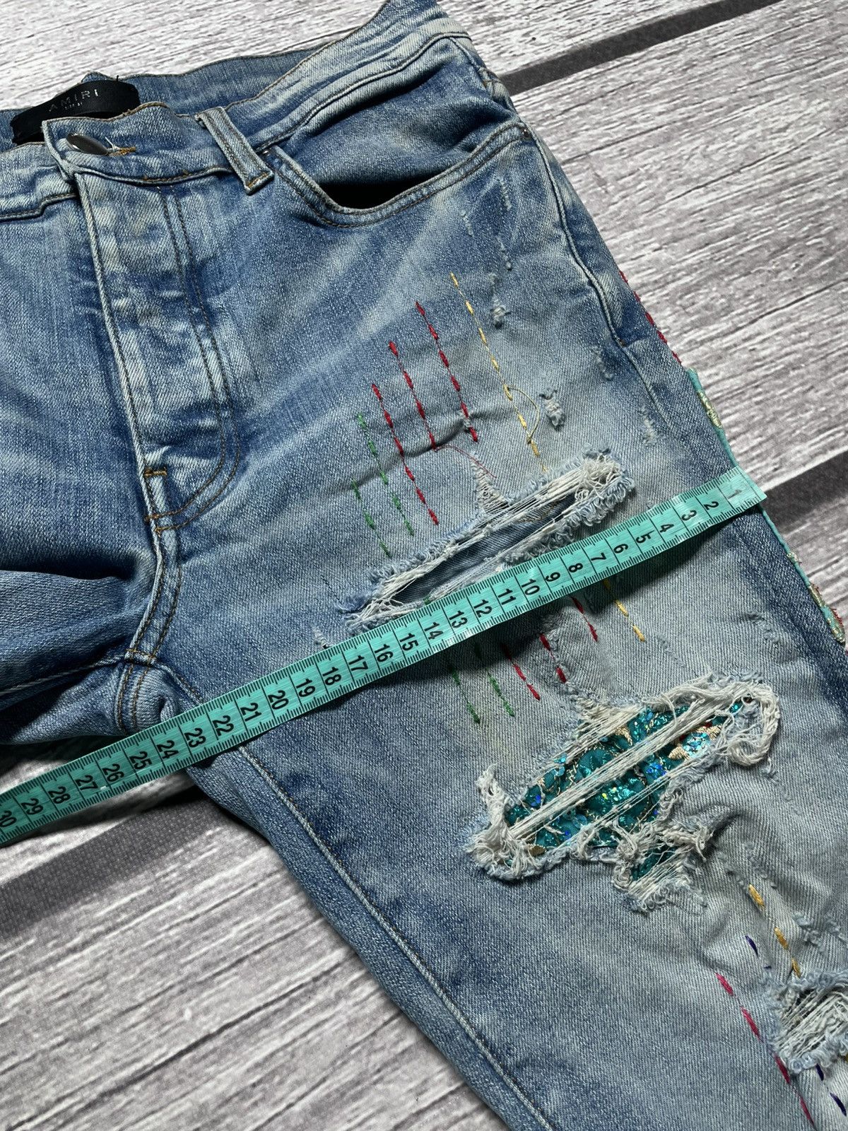Amiri Amiri Quilted Artpatch Patchwork Jeans Size US 31 - 16 Thumbnail