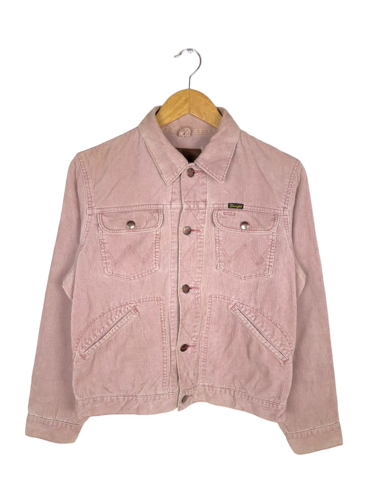 Image of Vintage x Wrangler 70's Wrangler Trucker Corduroy Western Jacket in Soft Pink, Men's (Size Small)