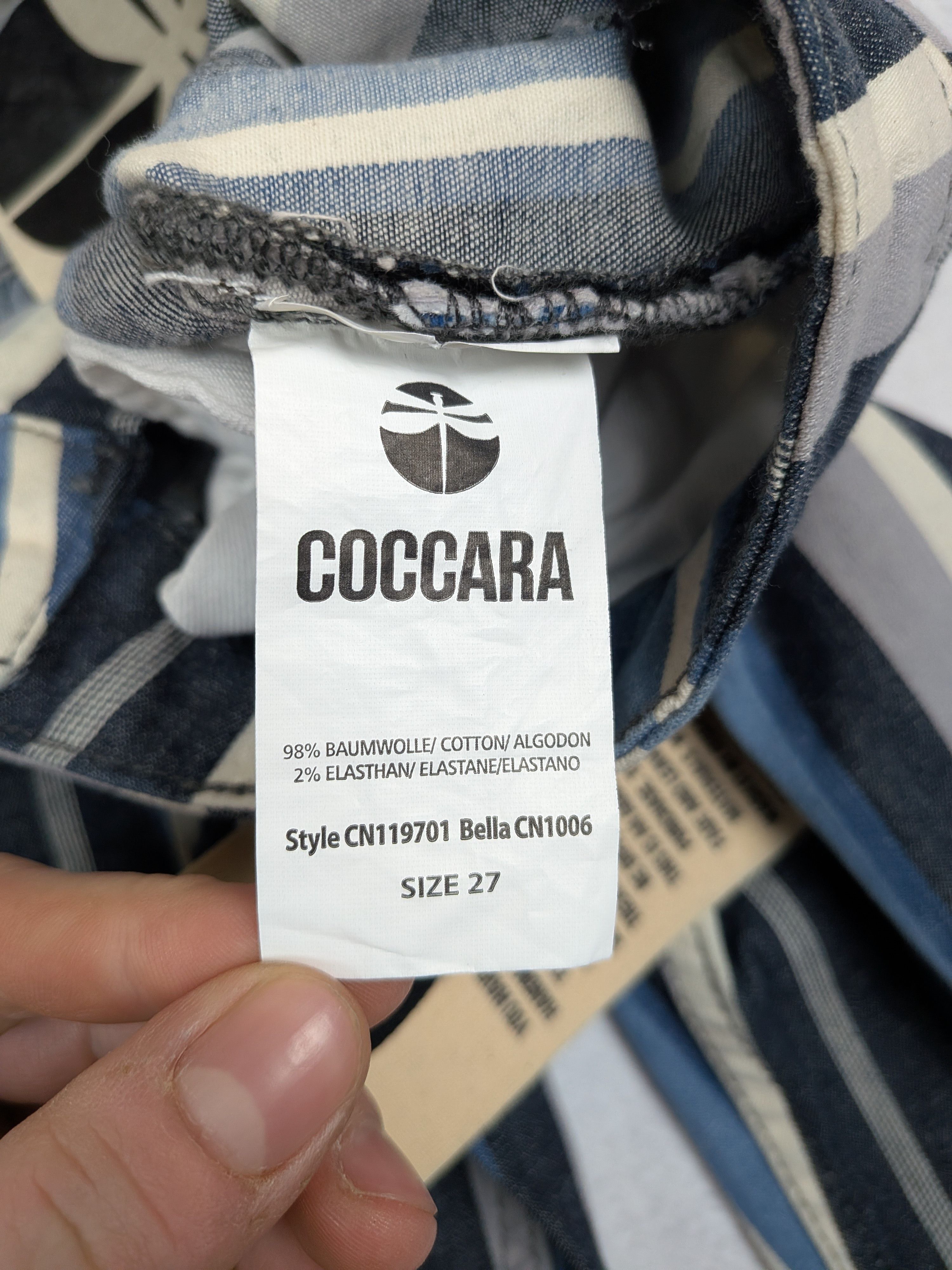 Other COCCARA Women Low Rise Skinny Stripes Jeans Handmade Size 27 Size 27" / US 4 / IT 40 - 16 Thumbnail