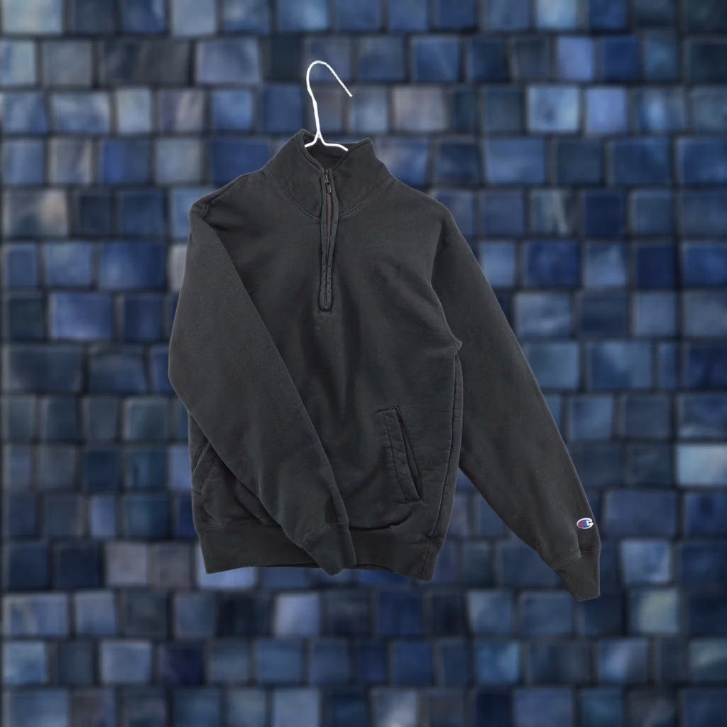 Champion Champion Eco Blank Black 1/4 Zip Pullover Sweatshirt Men S VTG Y2K Shirt Long Sleeve Lightweight Knit Zip PULLOVER Sweatshirt Mens Black Size US S / EU 44-46 / 1 - 1 Thumbnail