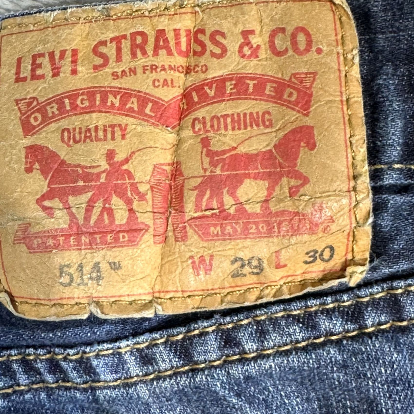 Levi's Levi's 514 Jeans Mens 29x30 Blue Denim Straight Leg Medium Wash Pants Classic Size US 29 - 3 Thumbnail