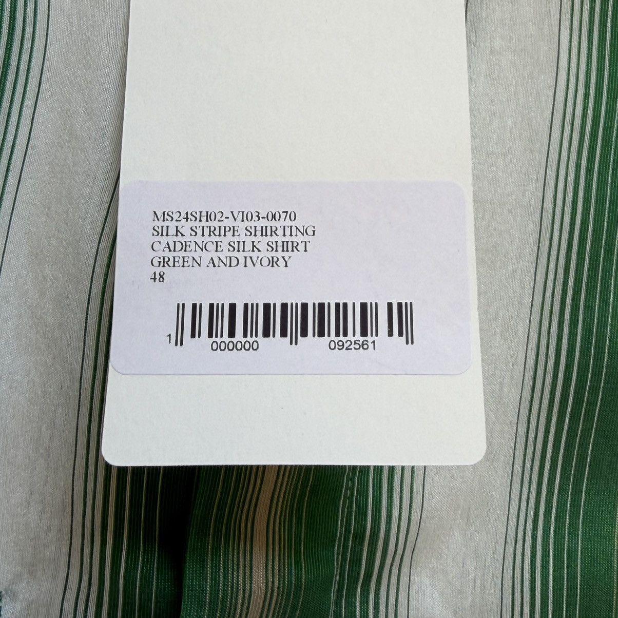 Wales Bonner ‘Cadence’ Green And Ivory Striped Shirt Size US M / EU 48-50 / 2 - 7 Thumbnail