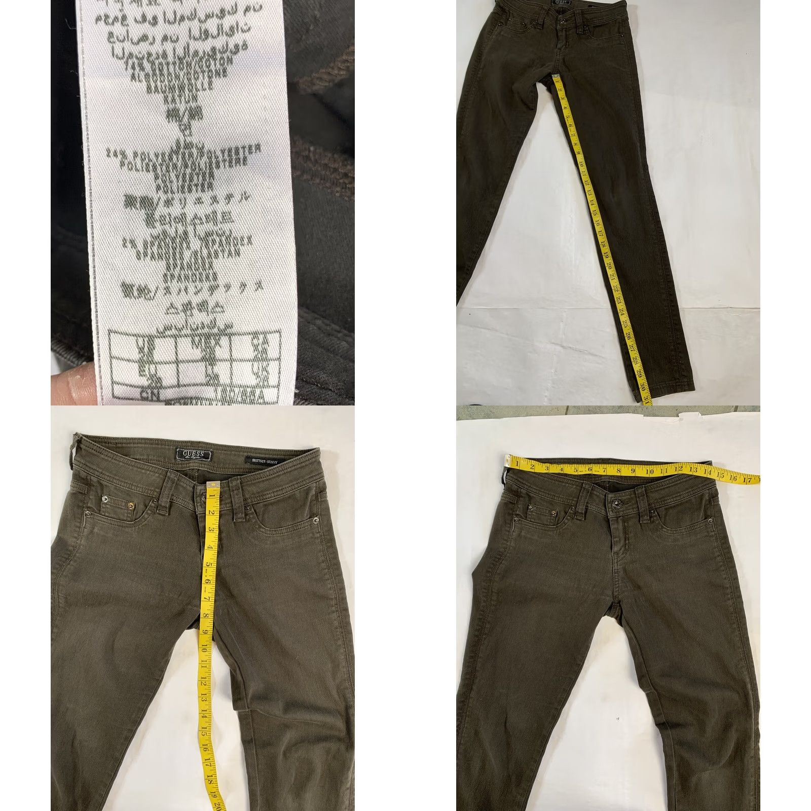 Guess VINTAGE GUESS Jeans Womens 26 Gray Brittney Y2K Skinny Minimalist Retro Preppy Size 26" / US 2 / IT 38 - 8 Thumbnail