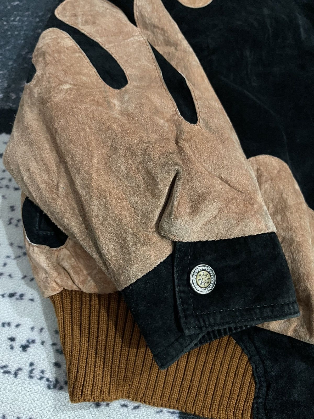 Vintage Vintage Patchwork Suede Leather Bomber Jacket Size US XL / EU 56 / 4 - 10 Thumbnail