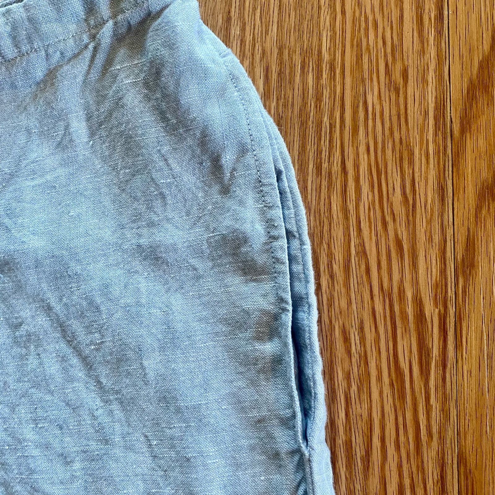 Other Sigrid Olsen SO Blue Cropped Linen Pants Womens Petite Small Size 28" / US 6 / IT 42 - 5 Thumbnail