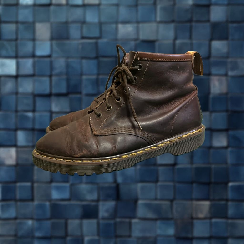 Dr. Martens Boots Brown Made in England  Leather Grunge Mens Size US 9 Vintage Old the Original Doc Martens Brown Leather Dr  main image 3