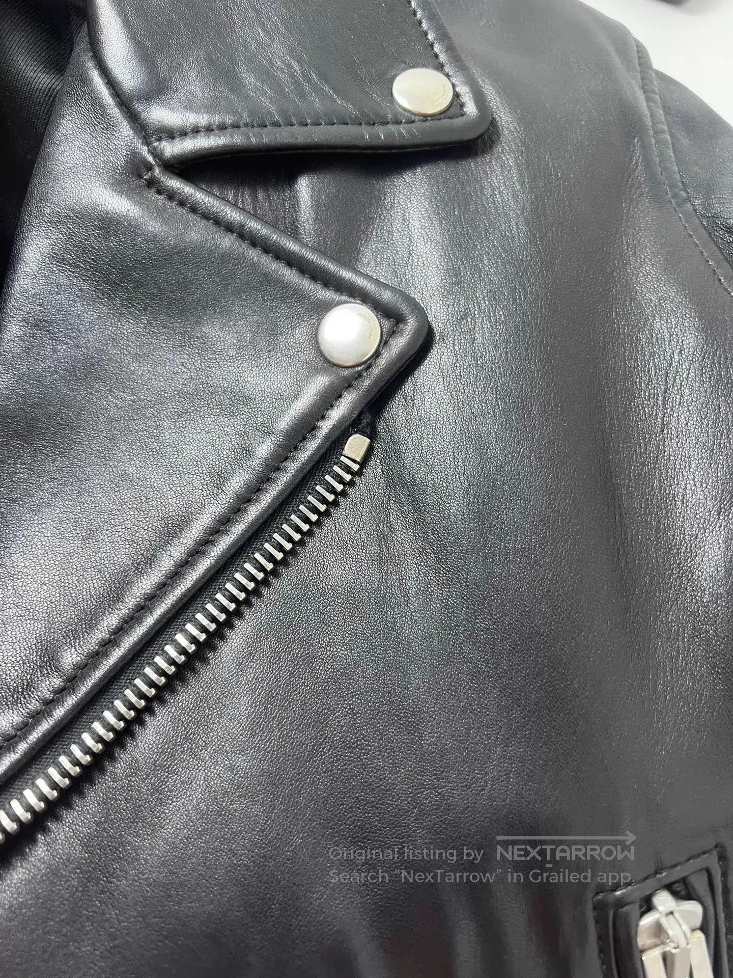 Saint Laurent Paris Black Leather Biker Jacket. Size US M / EU 48-50 / 2 - 3 Thumbnail