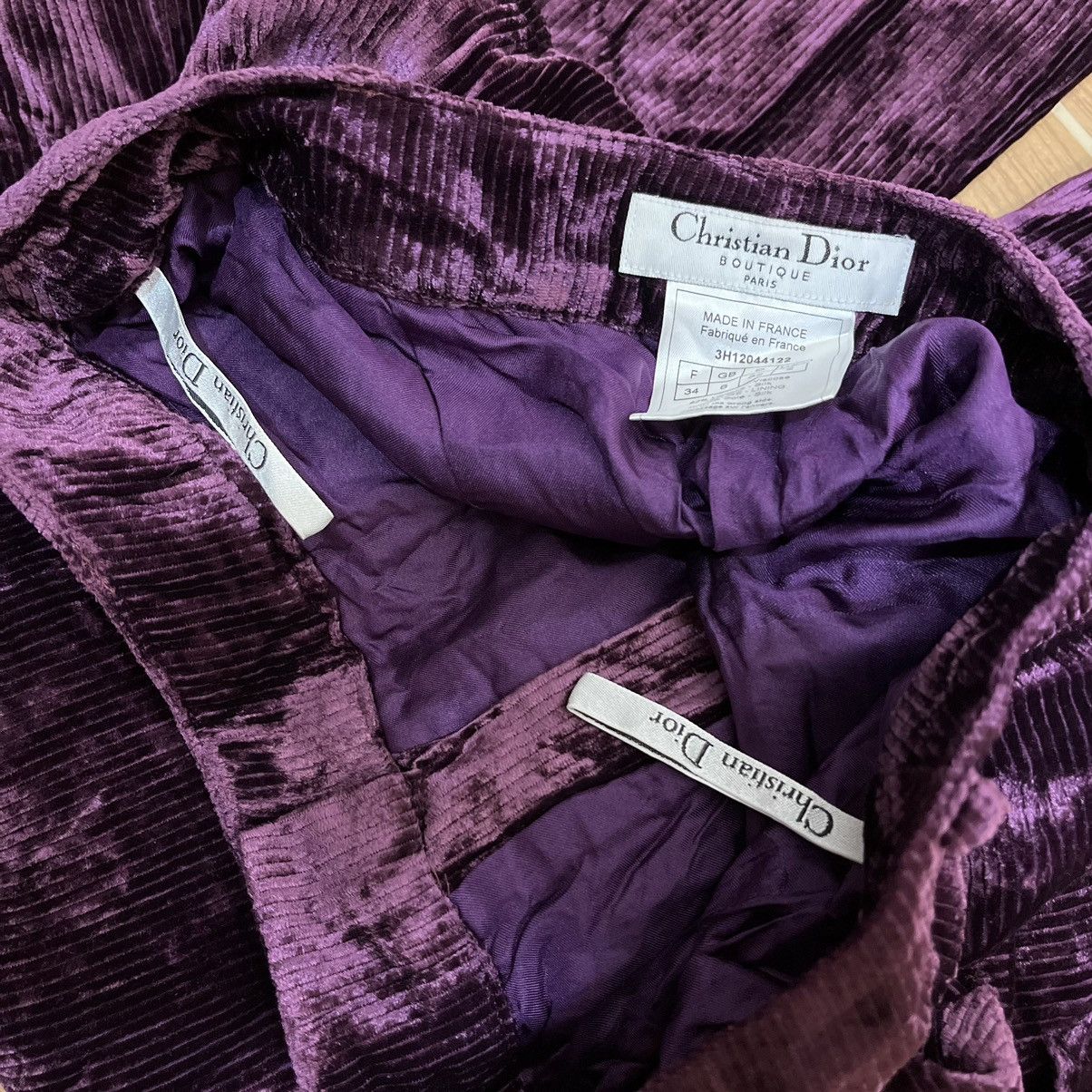 Dior Christian Dior by John Galliano F/W 2002 Velvet Wide Pants Size 25" / US 0 / IT 36 - 7 Thumbnail