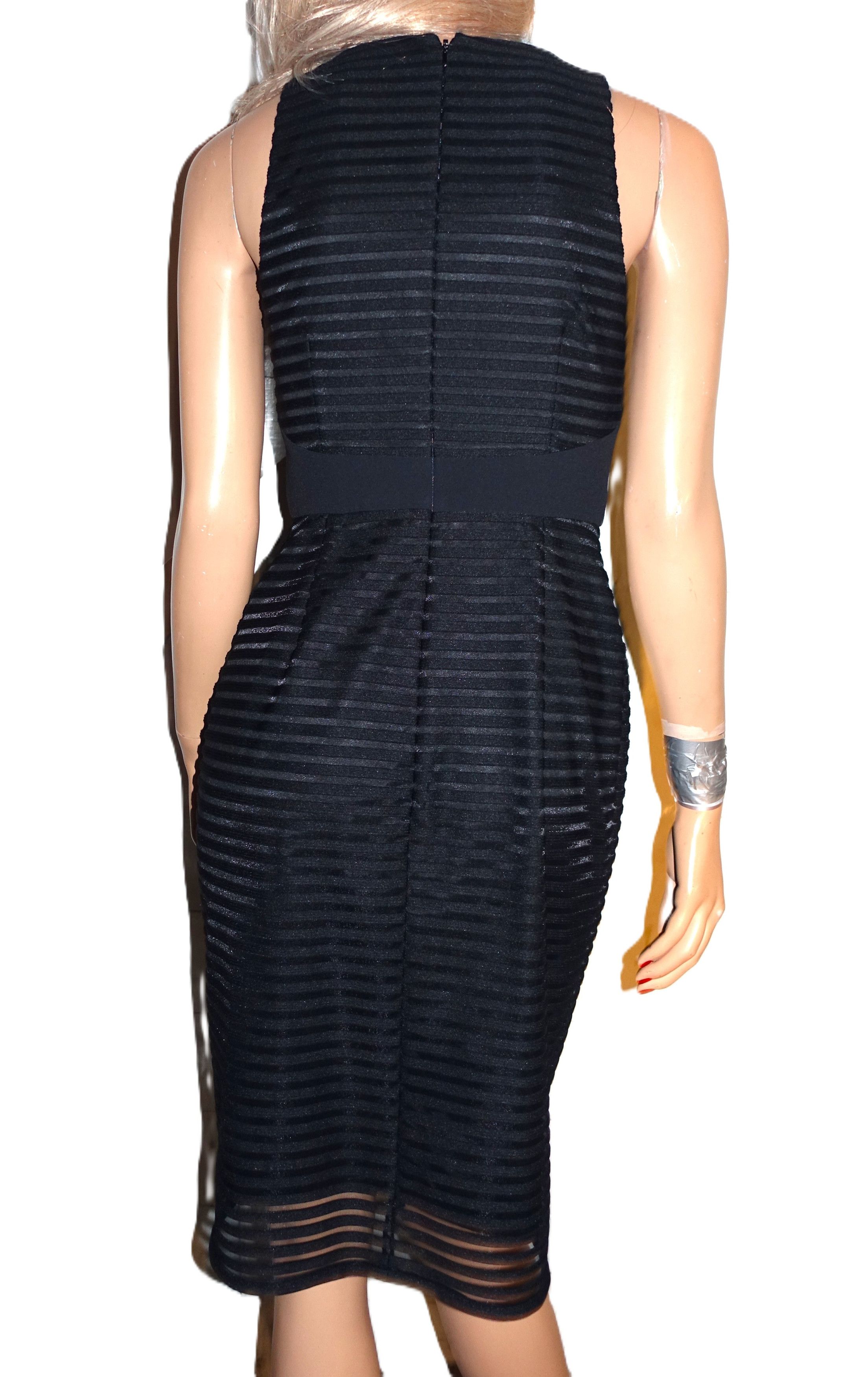 Other Aidan Mattox Black Striped Dress 4 Size S / US 4 / IT 40 - 5 Thumbnail