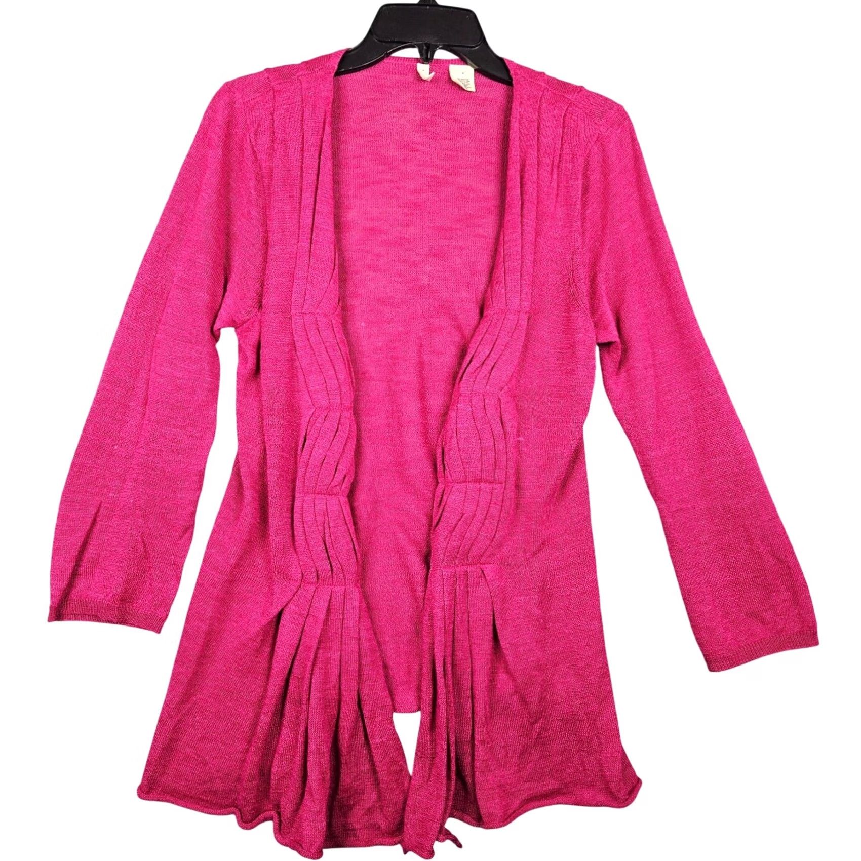 Anthropologie Moth Anthropologie Cardigan Open Front Draped Lightweight Knit V-Neck Pink Sz M Womens Size M / US 6-8 / IT 42-44 - 2 Thumbnail