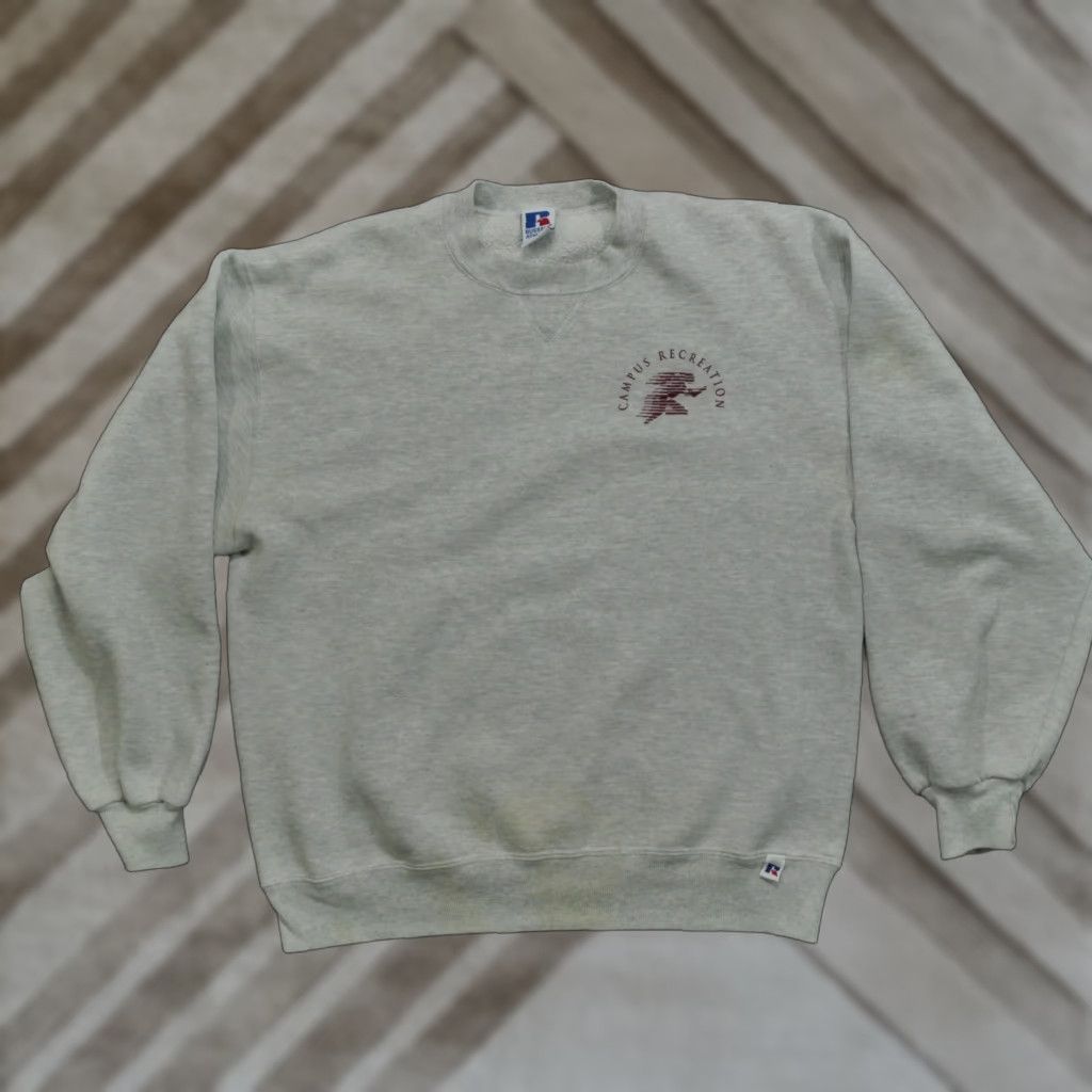 Russell Athletic VINTAGE Russell Athletic Sweatshirt Adult Large Grey Campus Recreations 90s Mens Size US L / EU 52-54 / 3 - 1 Thumbnail