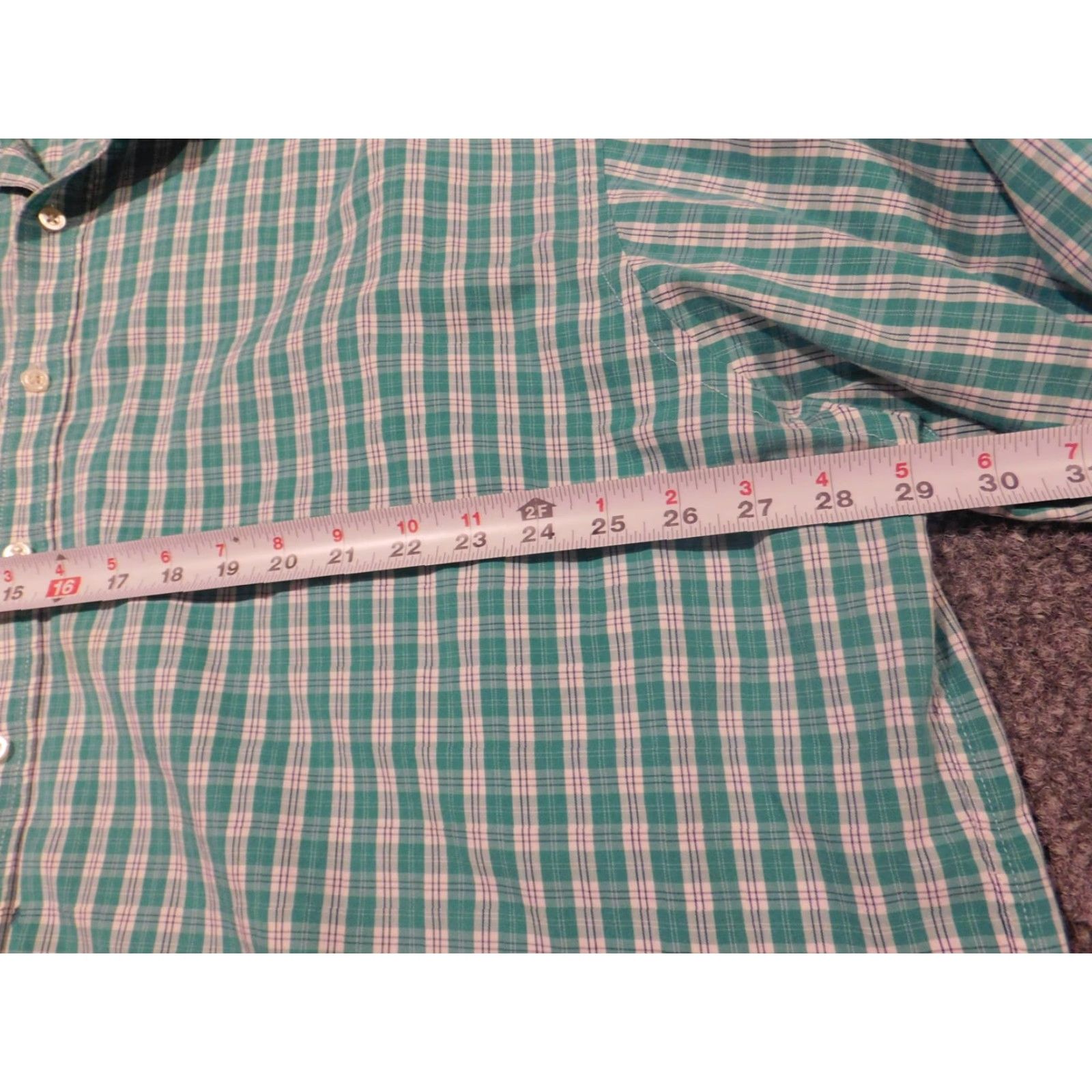 Sean John Sean John Mens Shirt 20 Tall Green Plaid Button-Down Collar Shirt Mens Size US XXL / EU 58 / 5 - 6 Thumbnail