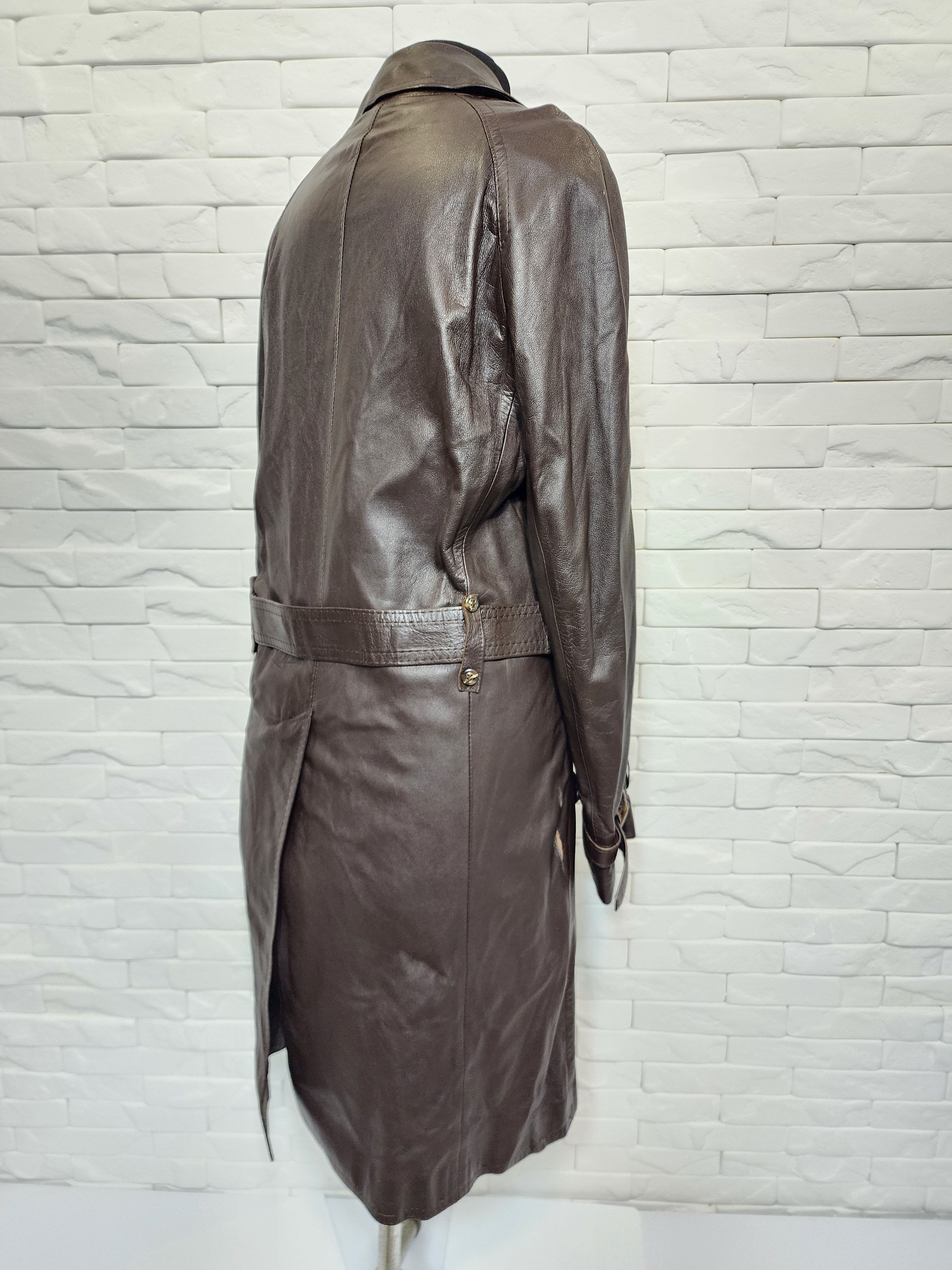 Genuine Leather Men's Brown Leather Cardigan: Button Front Coat Size US M / EU 48-50 / 2 - 5 Thumbnail