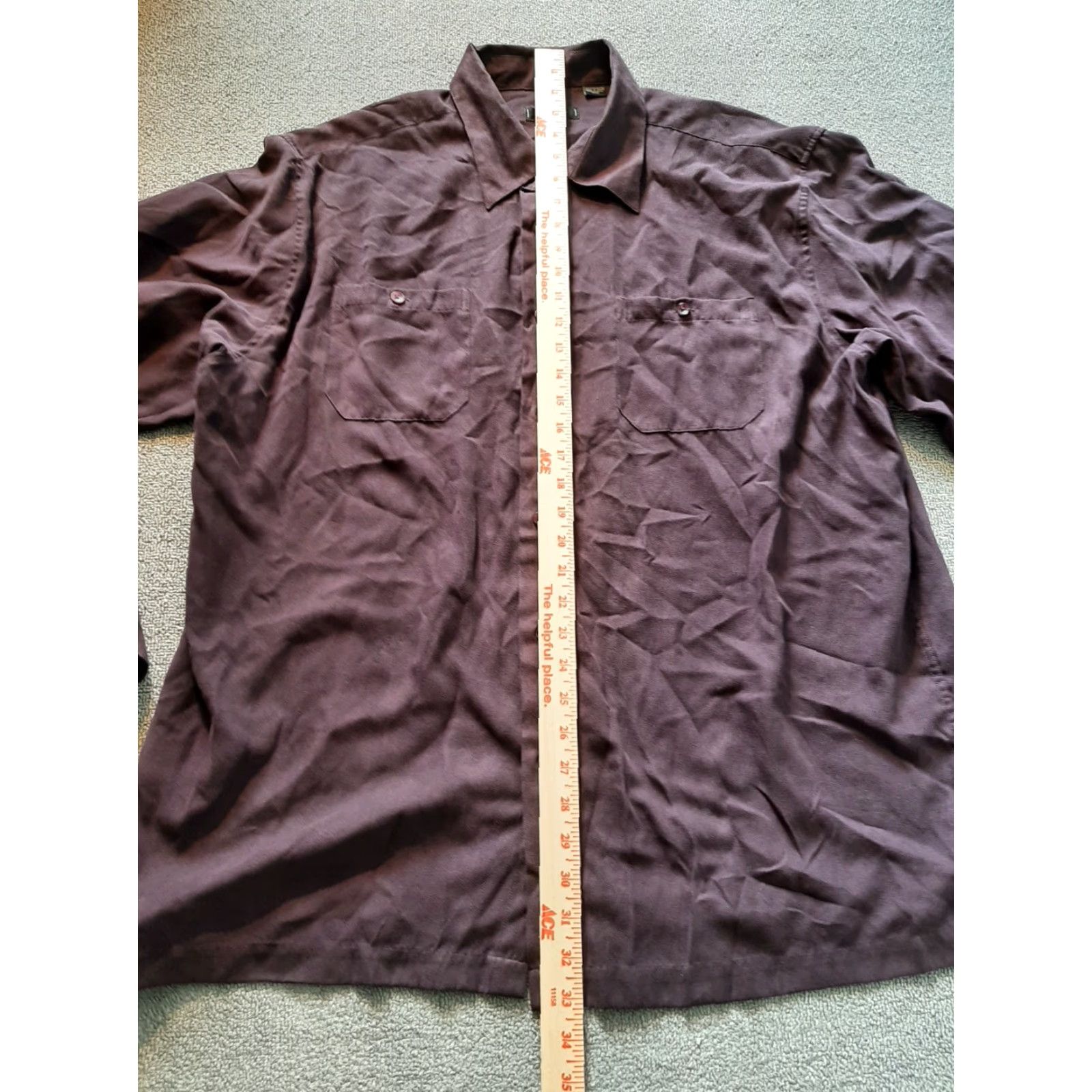 Vintage Cotton Reel Men's Shirt Button-Front Long Sleeve Purple XXL Carded Cotton Blend Regular Size L Mens Shirt Size US L / EU 52-54 / 3 - 3 Thumbnail
