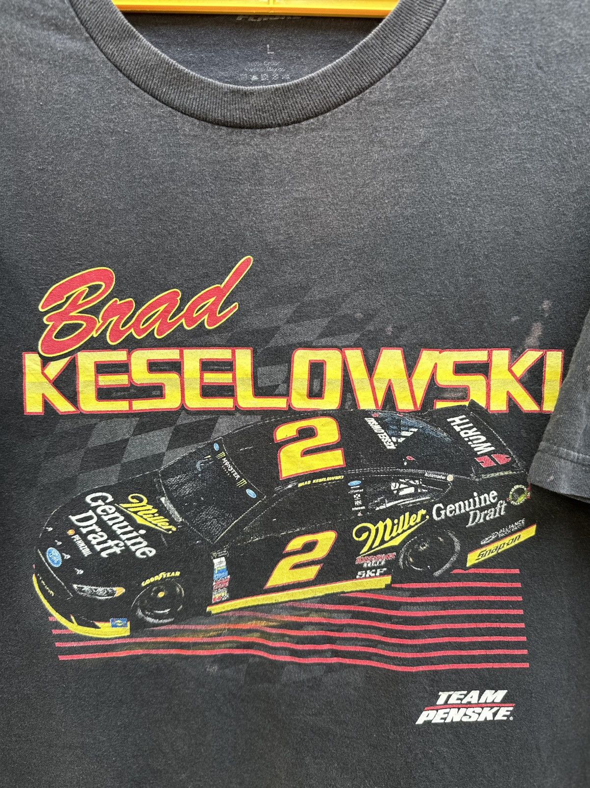 NASCAR Thrashed Vintage Nascar Brad Keselowski #2 Sun Faded Size US L / EU 52-54 / 3 - 4 Thumbnail