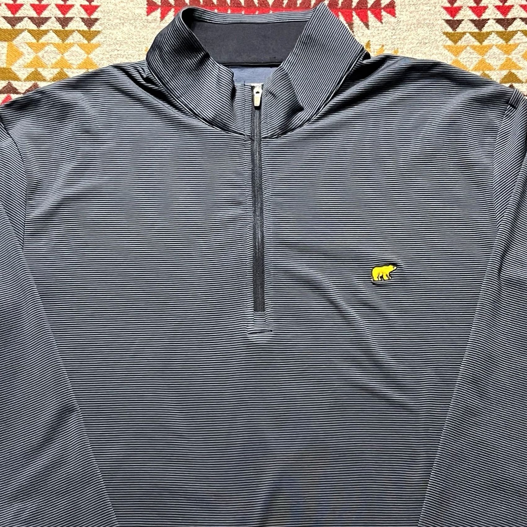 Vintage Jack Nicklaus Golf Mens Large Blue Striped Performance Pullover Size US L / EU 52-54 / 3 - 6 Thumbnail