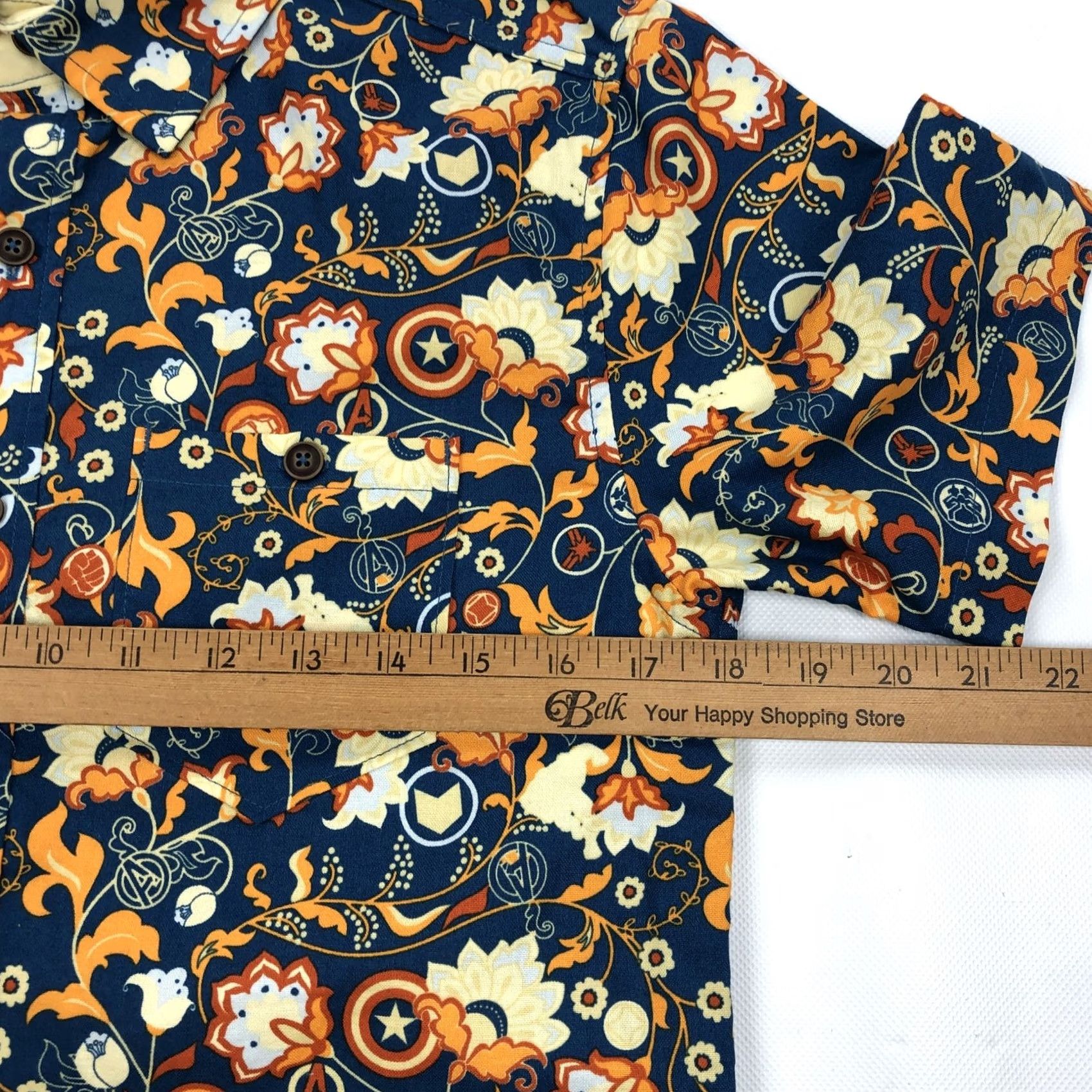 Disney Disney Marvel Captain America Floral Paisley Button Down Shirt Mens XS Short Size US XS / EU 42 / 0 - 6 Thumbnail