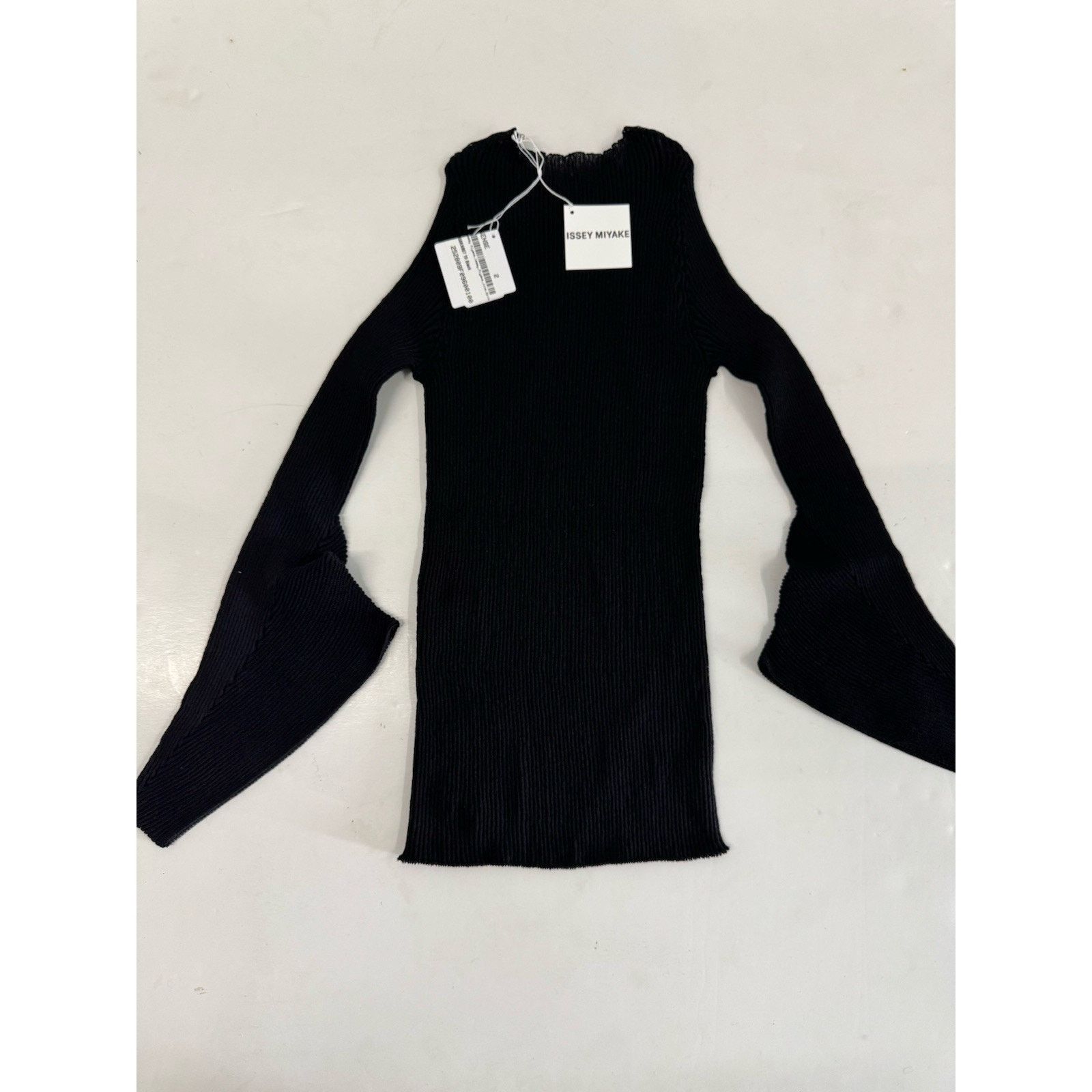 Issey Miyake Women's Black Spikelet Knit Sweater