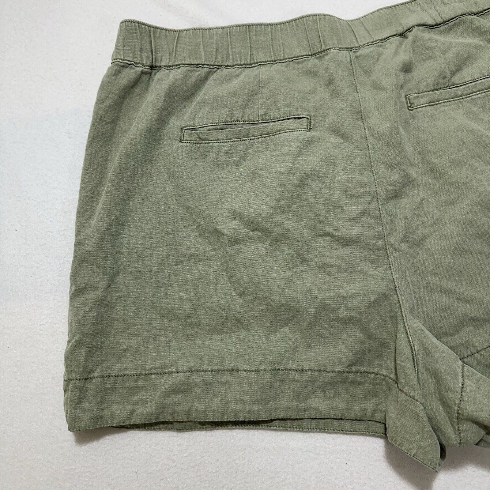 Joie Joie XXL Green Cotton Linen 3.5" Inseam High Rise Shorts Size 42" / US 20 - 8 Thumbnail