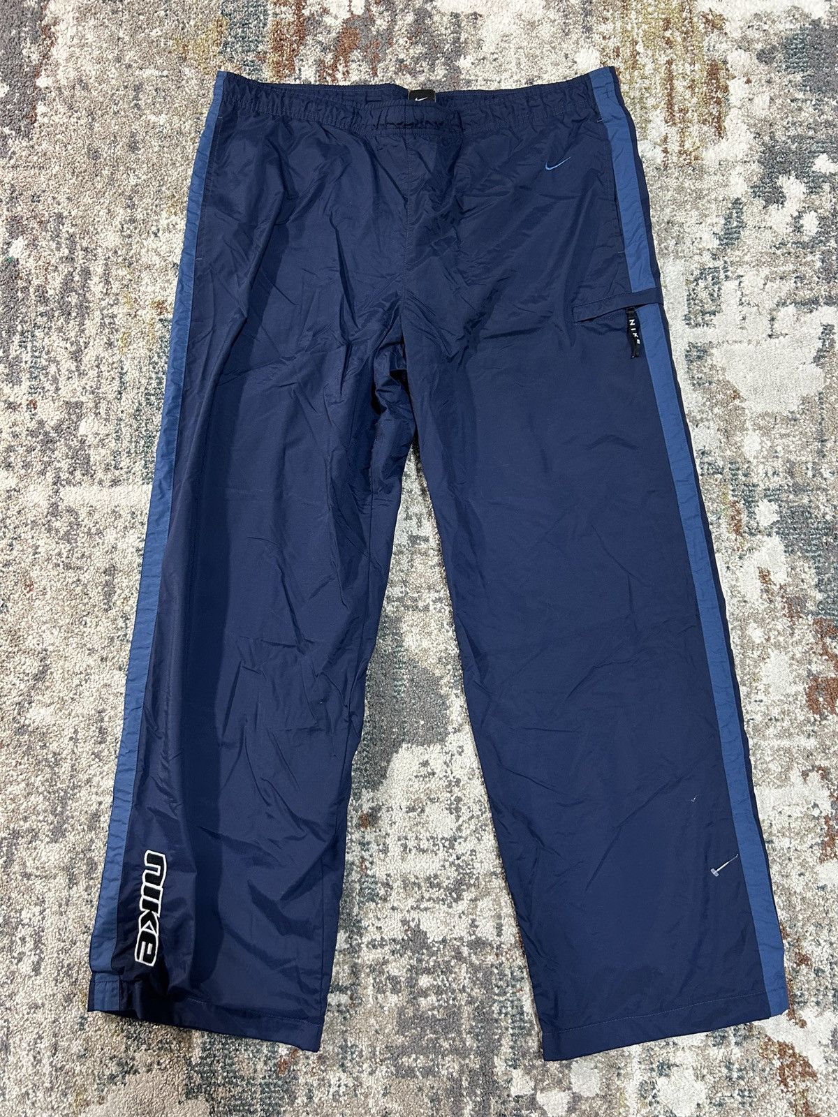 Nike Vintage Y2K Nike Navy Blue Wide Leg Track Pants Size US 32 / EU 48 - 1 Thumbnail