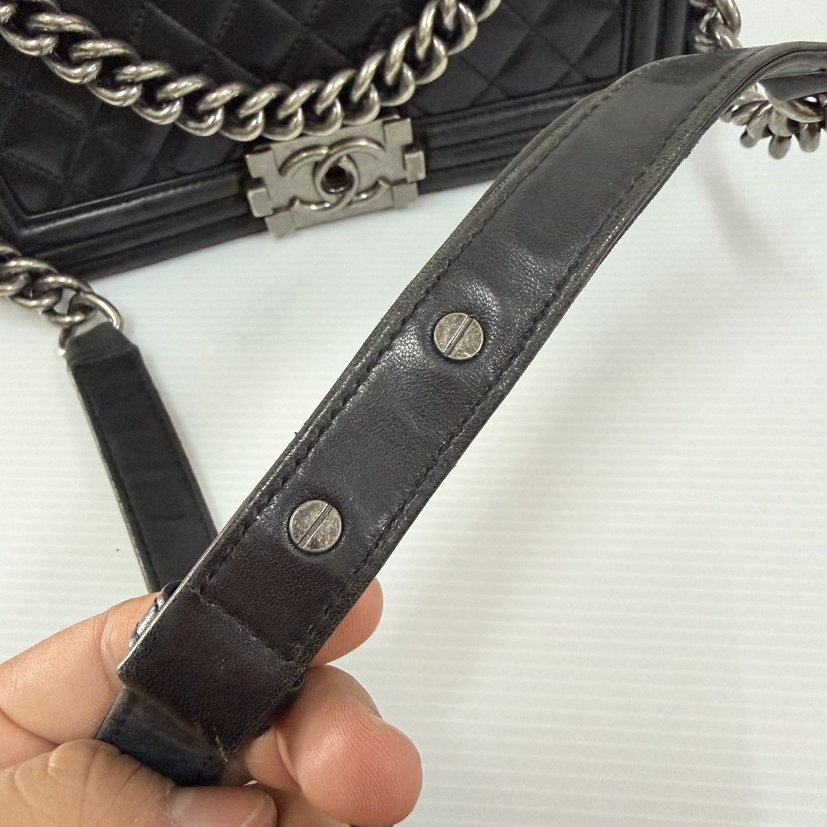 Chanel Chanel Le Boy Black Lambskin Small Shoulder Bag Size ONE SIZE - 10 Thumbnail
