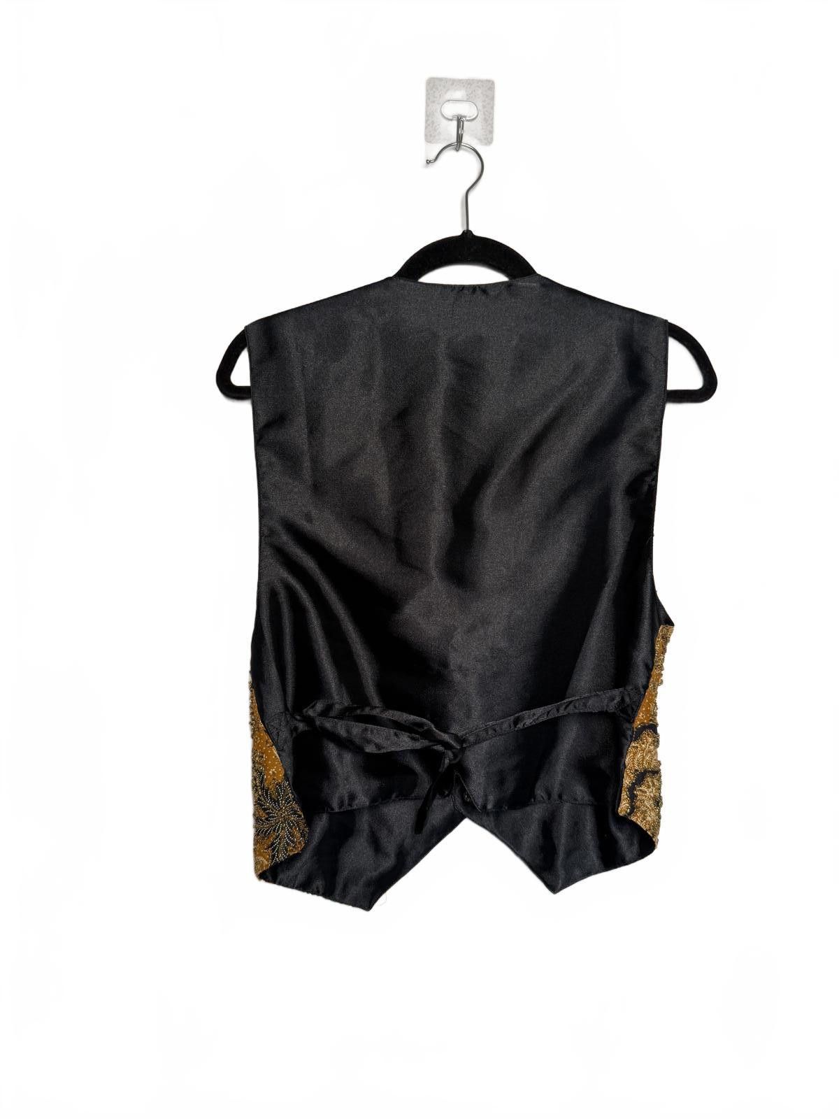 Unknown London Vintage Embroidered Beaded Patterned Vest with Satin Back Size ONE SIZE - 3 Thumbnail
