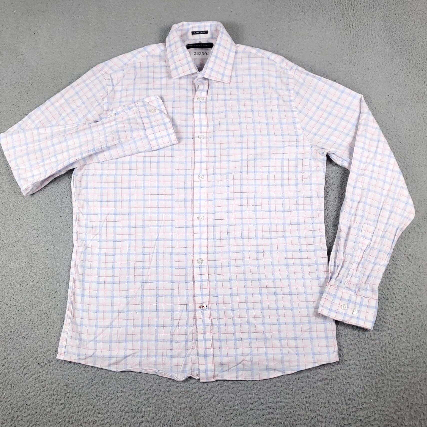 Tommy Hilfiger Tommy Hilfiger Shirt Mens Large Blue White Plaid Button Up Long Sleeve Size US L / EU 52-54 / 3 - 2 Thumbnail