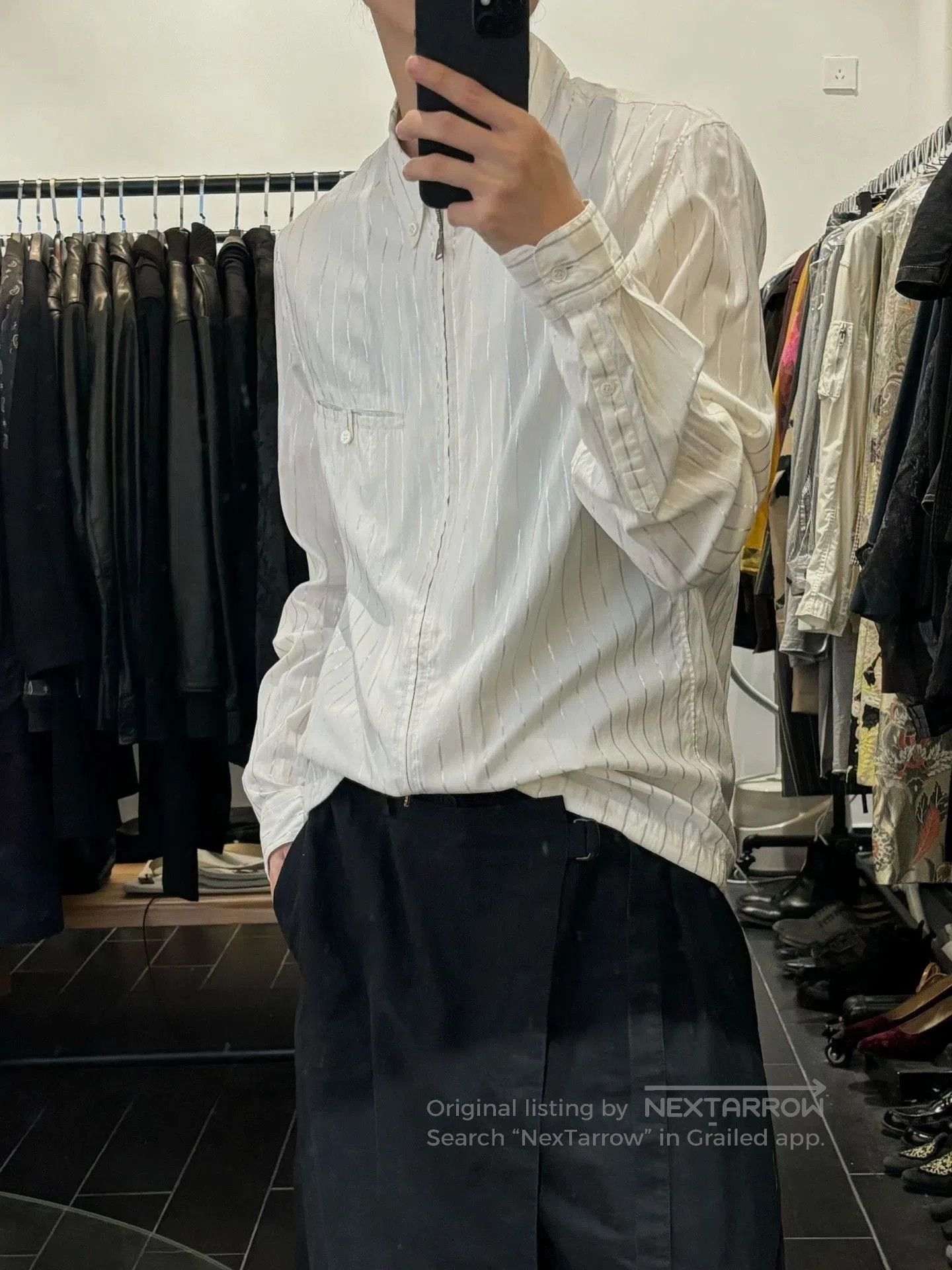 Alexander McQueen White Striped Long Sleeve Button. Size US M / EU 48-50 / 2 - 1 Thumbnail