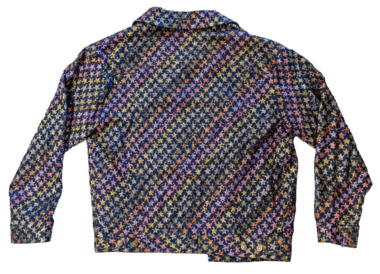 Gucci GUCCI Denim Jacket Foil Star Crystal Embellished Blue 548722 Size US S / EU 44-46 / 1 - 7 Thumbnail