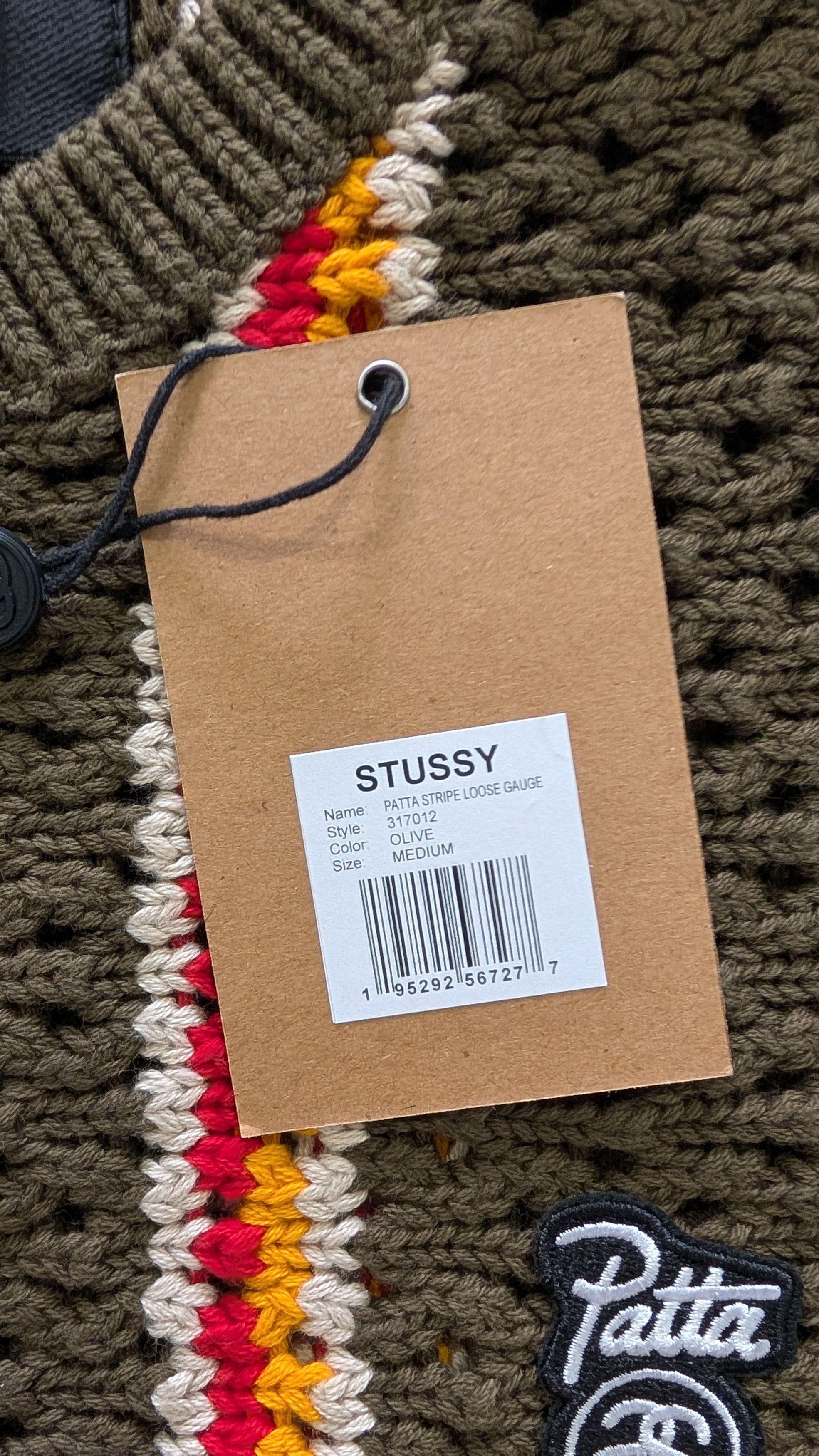Patta × Stussy STUSSY x PATTA Loose Gauge Stripe Pullover Medum Size US M / EU 48-50 / 2 - 8 Thumbnail