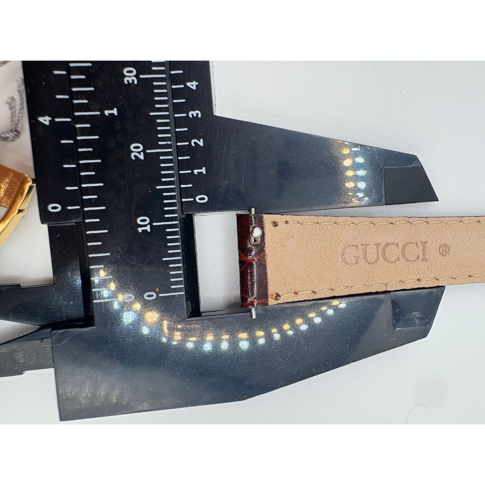 Gucci NOS Vintage Gucci 13mm Brown Croco Leather Watch Strap Size ONE SIZE - 8 Thumbnail
