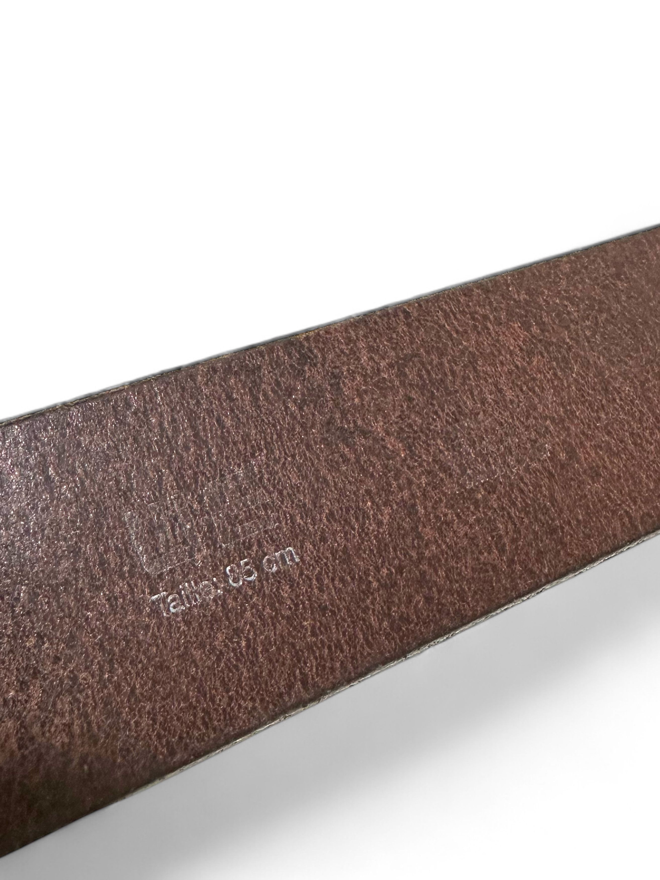 Vintage Vintage Thick Leather Brown Belt M-L Size ONE SIZE - 6 Thumbnail